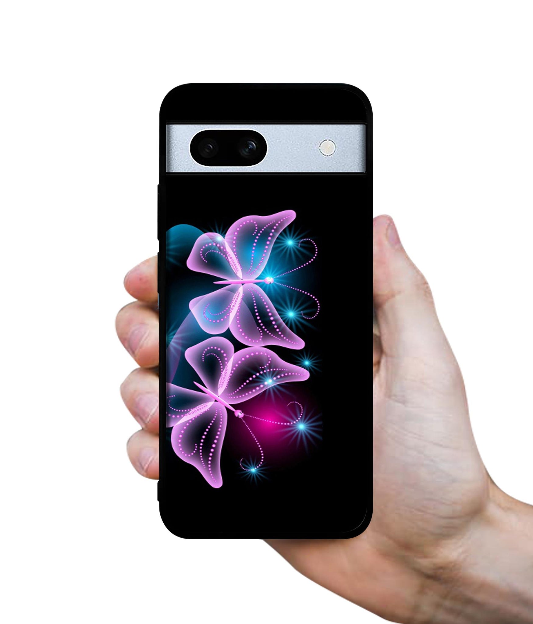 Butterflies Neon Light Designer 2D Printed Back Case Cover for Google Pixel 7A 5G