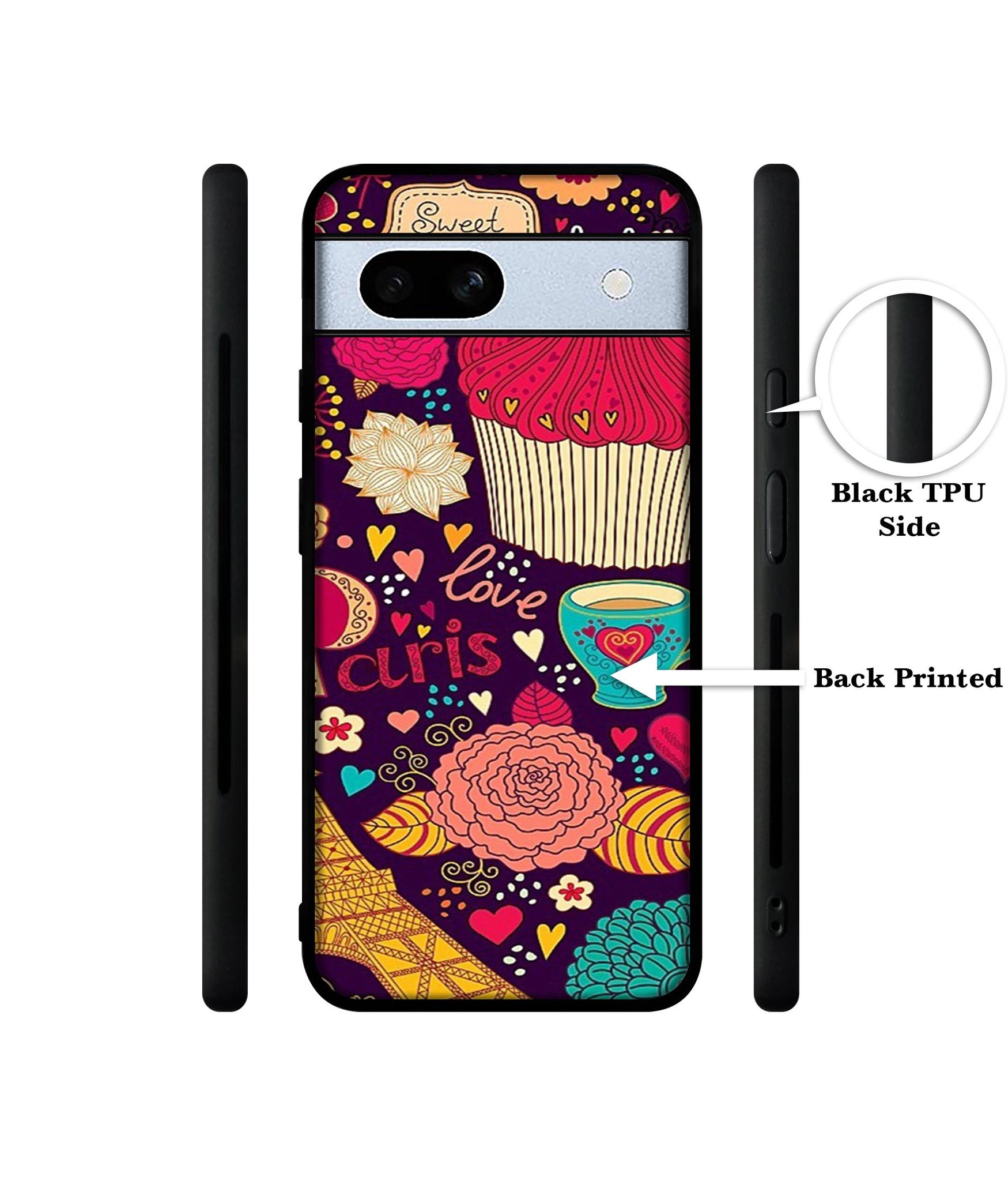 Paris Flower Love Designer 2D Printed Back Case Cover for Google Pixel 7A 5G