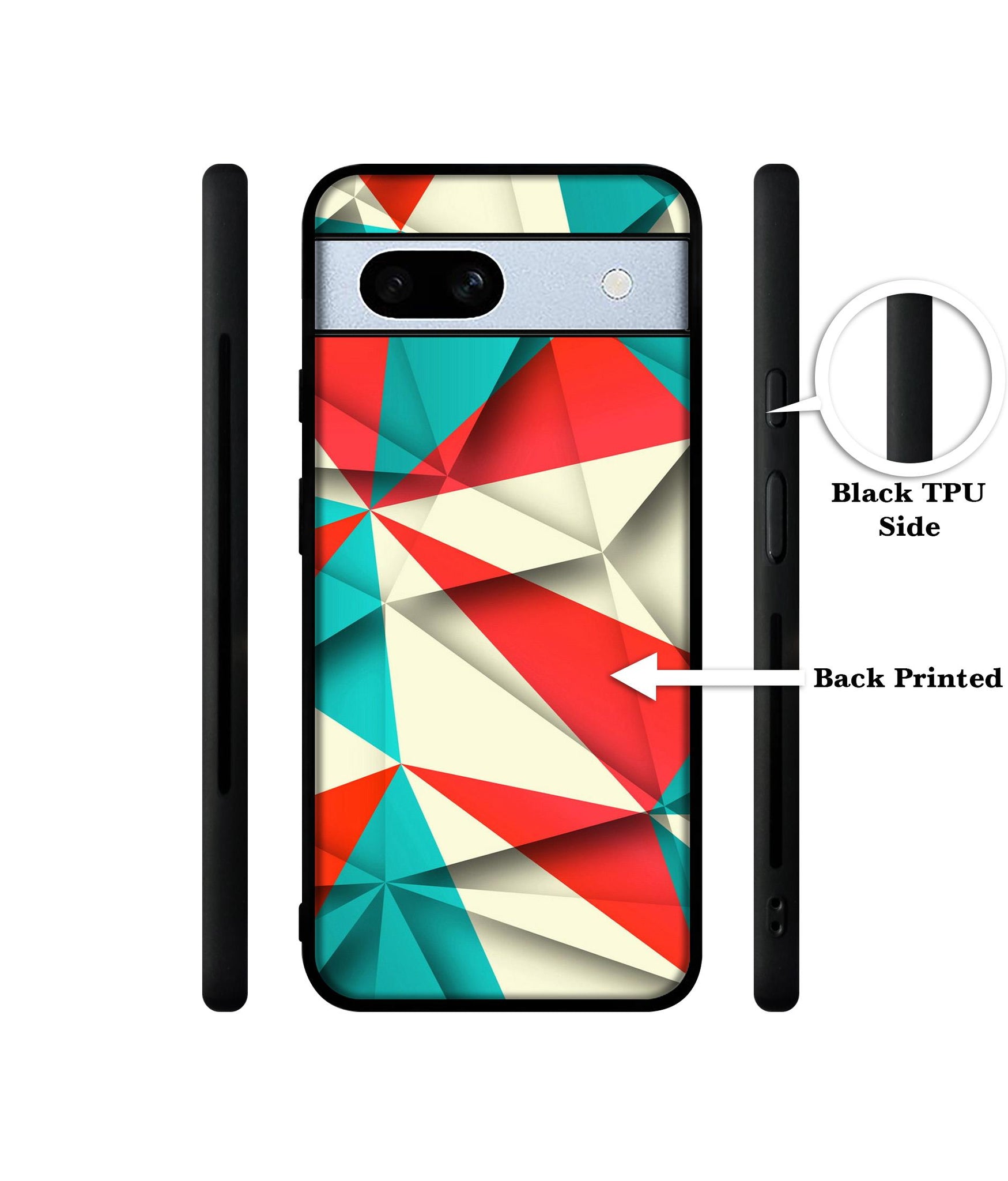 Red Blue White Pattern Designer 2D Printed Back Case Cover for Google Pixel 7A 5G