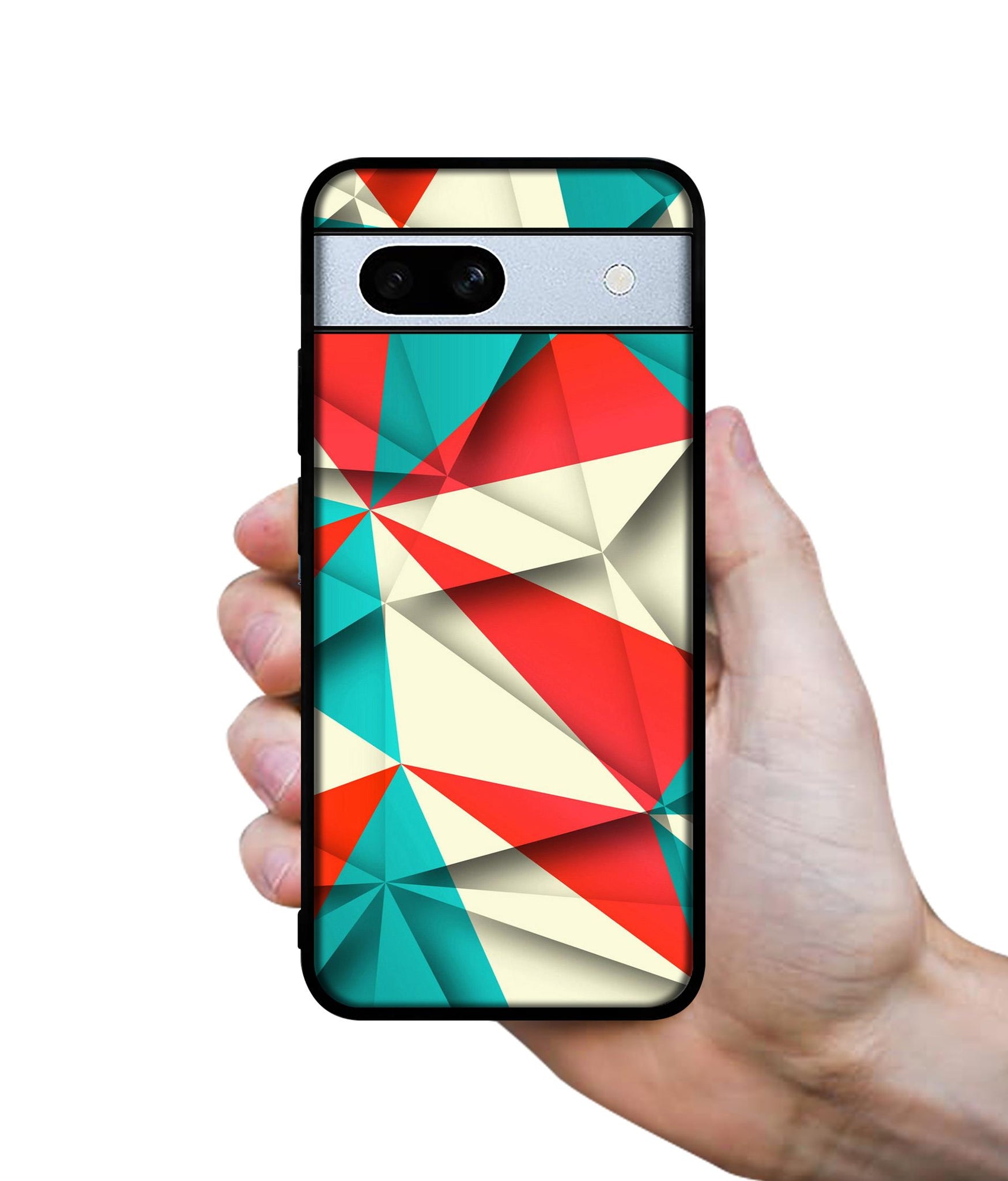 Red Blue White Pattern Designer 2D Printed Back Case Cover for Google Pixel 7A 5G
