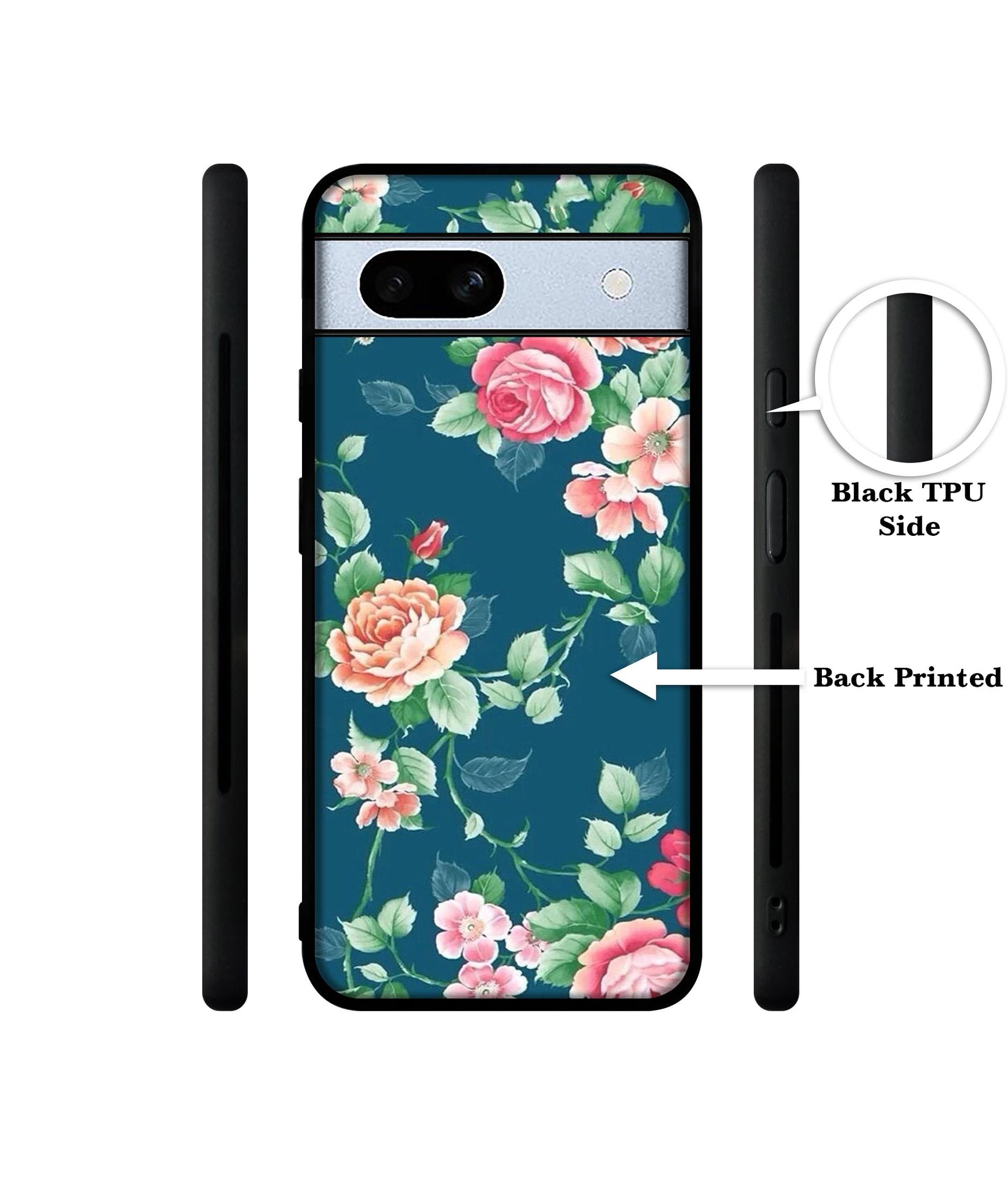 Vintage Floral Designer 2D Printed Back Case Cover for Google Pixel 7A 5G