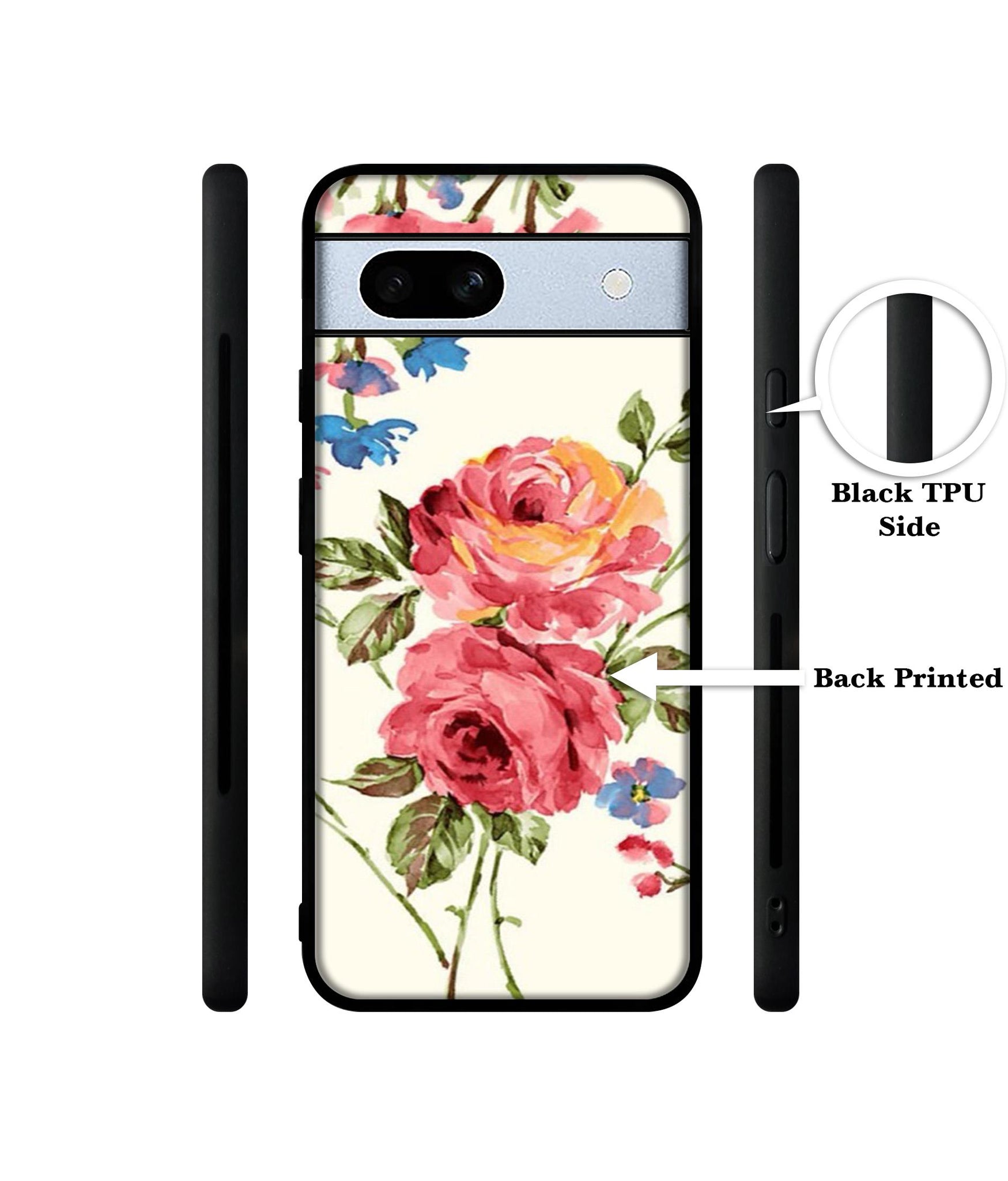 Vintage Painting Flower Designer 2D Printed Back Case Cover for Google Pixel 7A 5G