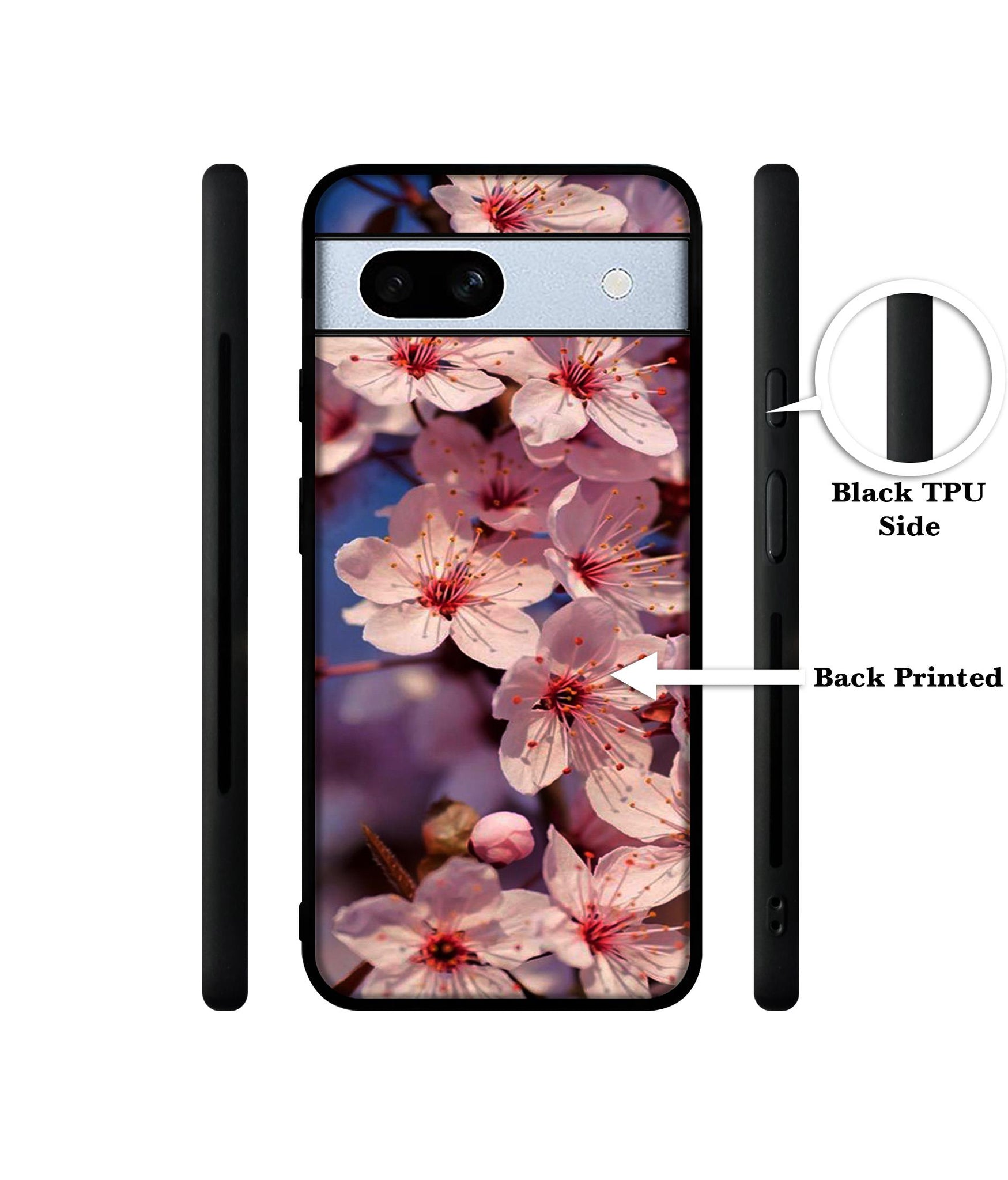 Pink Flowers Pattern Designer 2D Printed Back Case Cover for Google Pixel 7A 5G