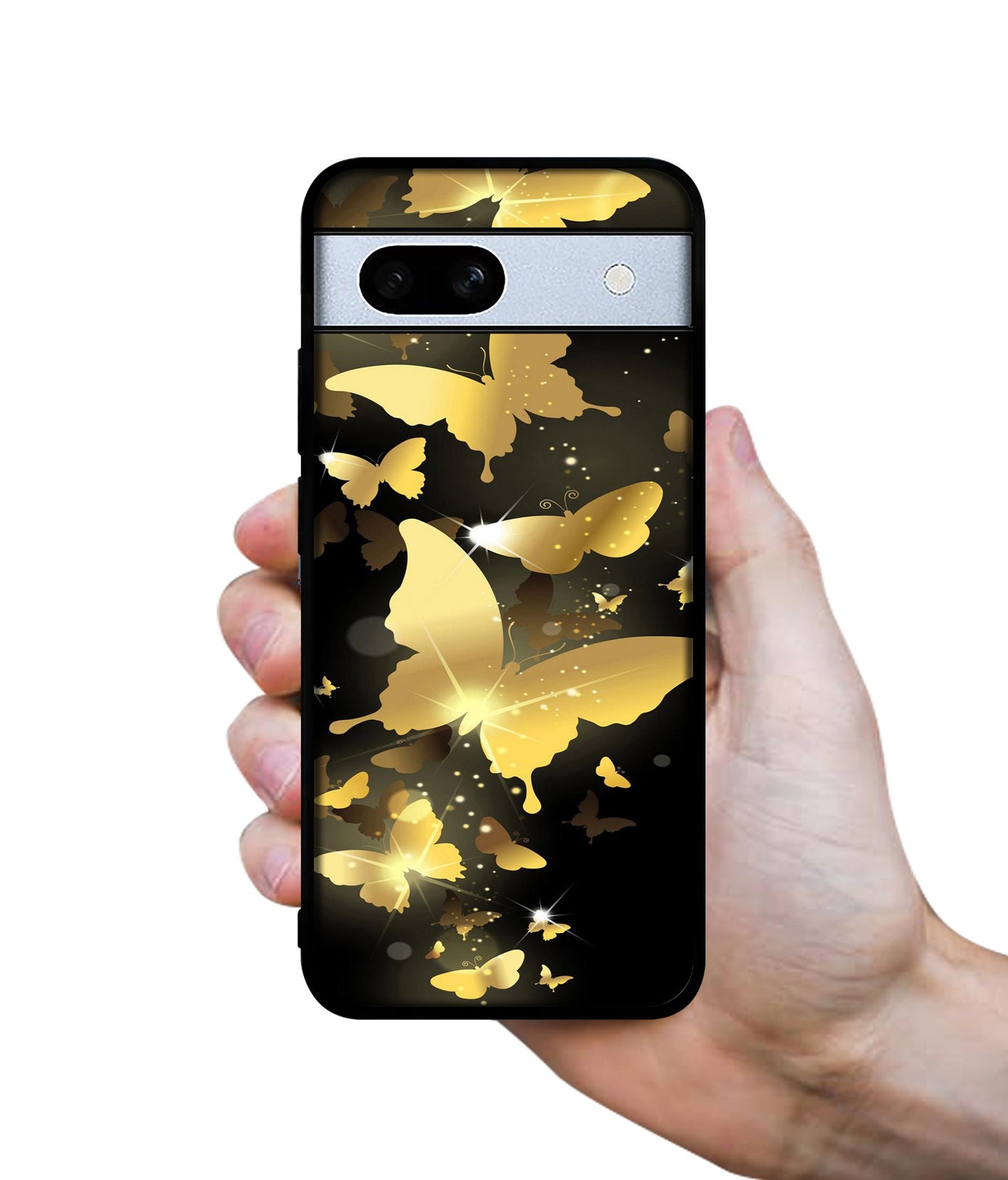 Golden Butterfly Pattern Designer 2D Printed Back Case Cover for Google Pixel 7A 5G
