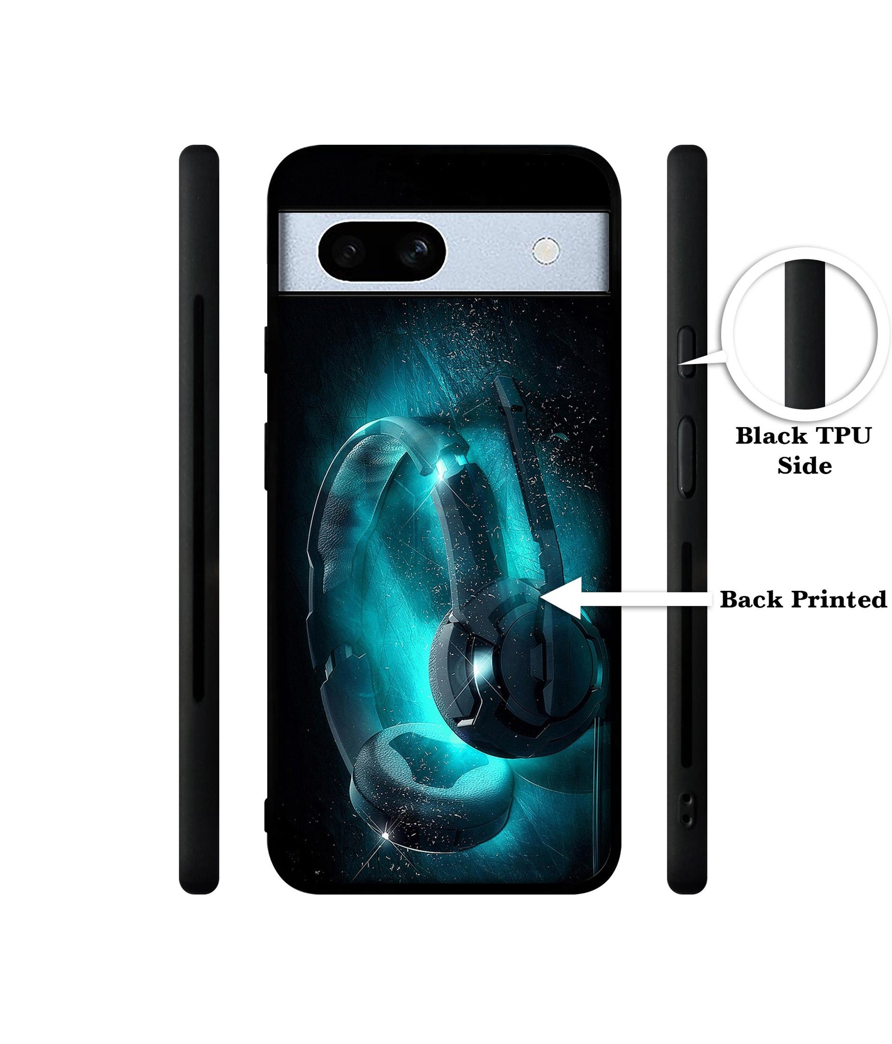 Cool Headphone Designer 2D Printed Back Case Cover for Google Pixel 7A 5G