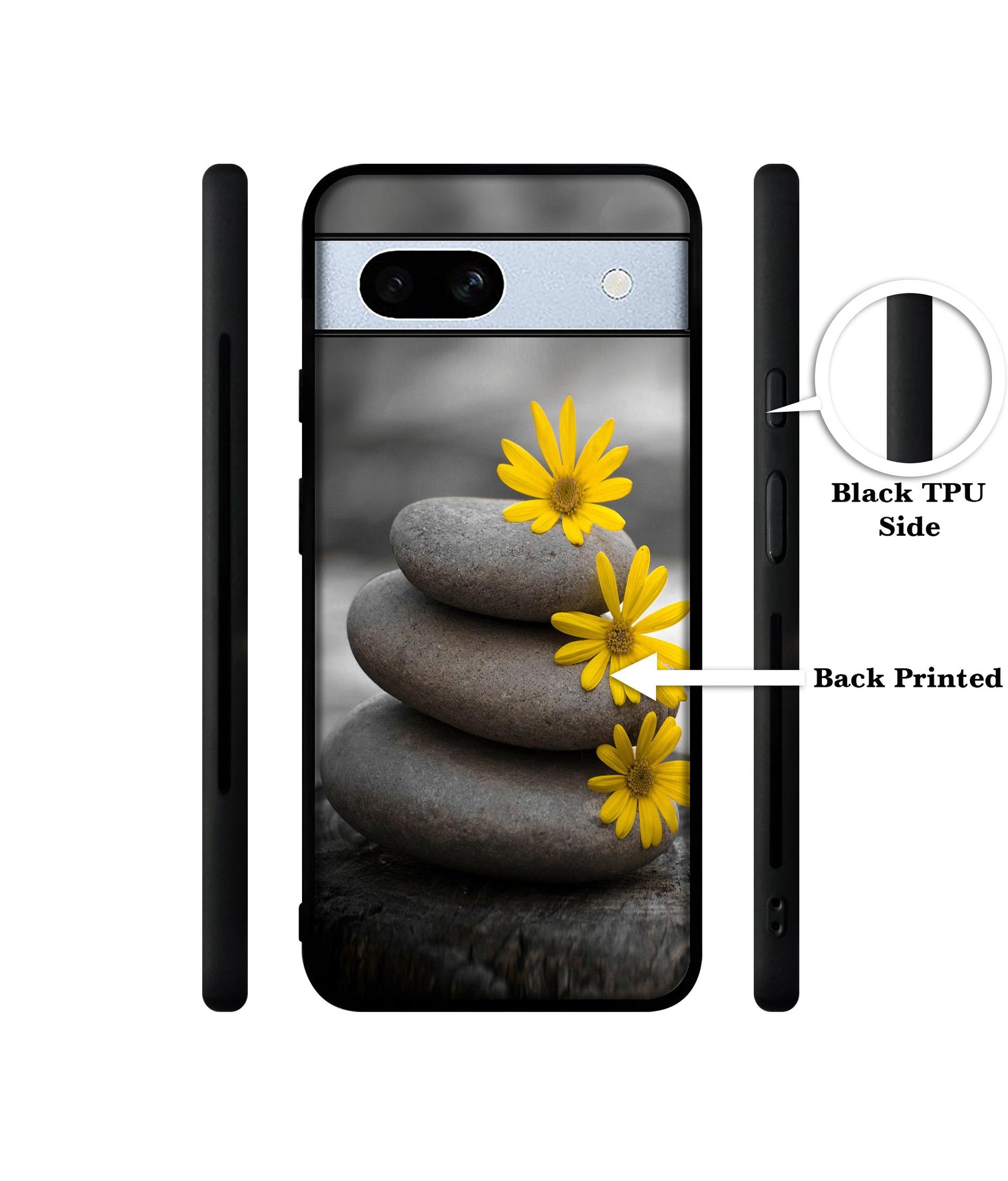Stones And Flower Designer 2D Printed Back Case Cover for Google Pixel 7A 5G