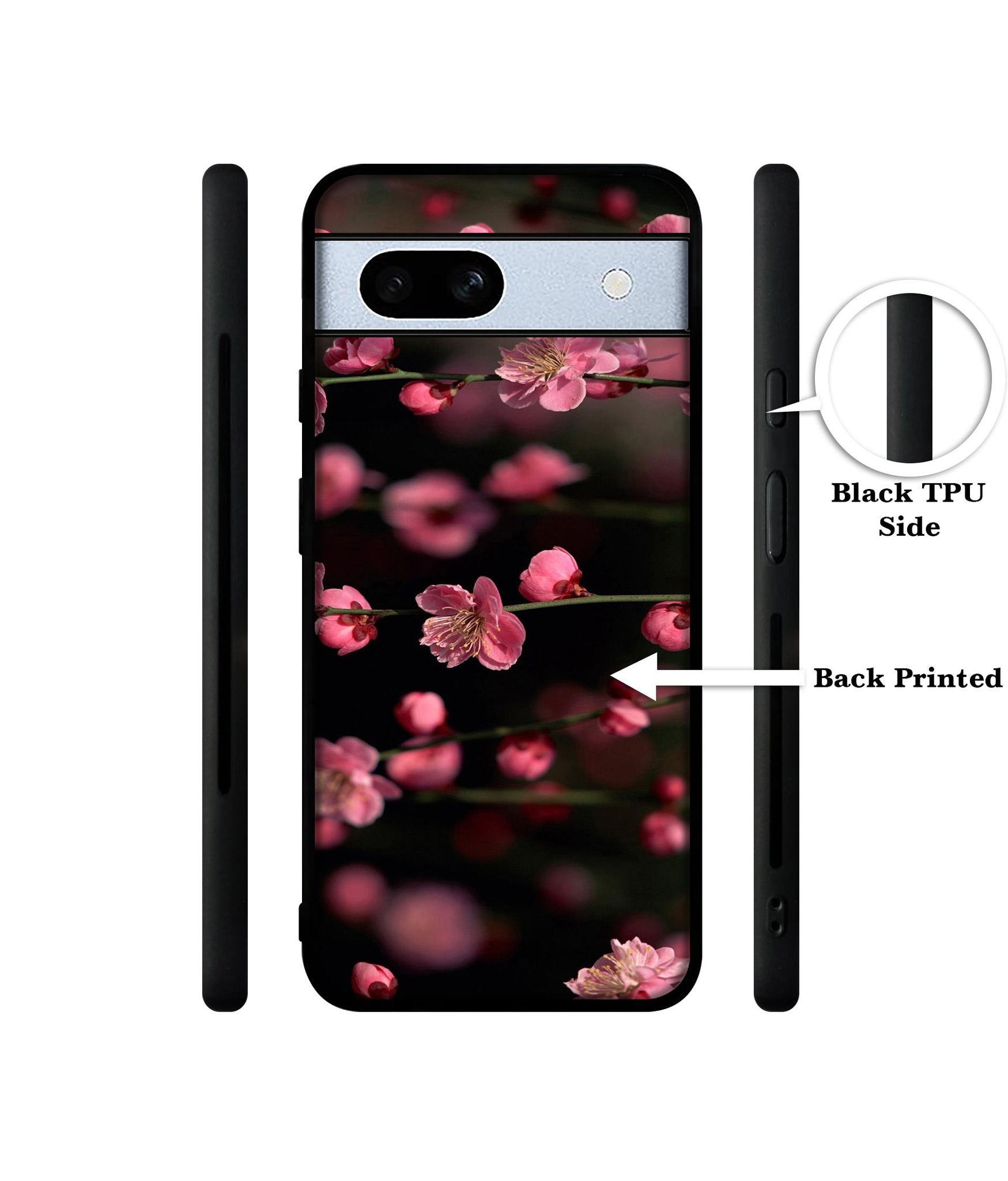 Pink Flowers Designer 2D Printed Back Case Cover for Google Pixel 7A 5G
