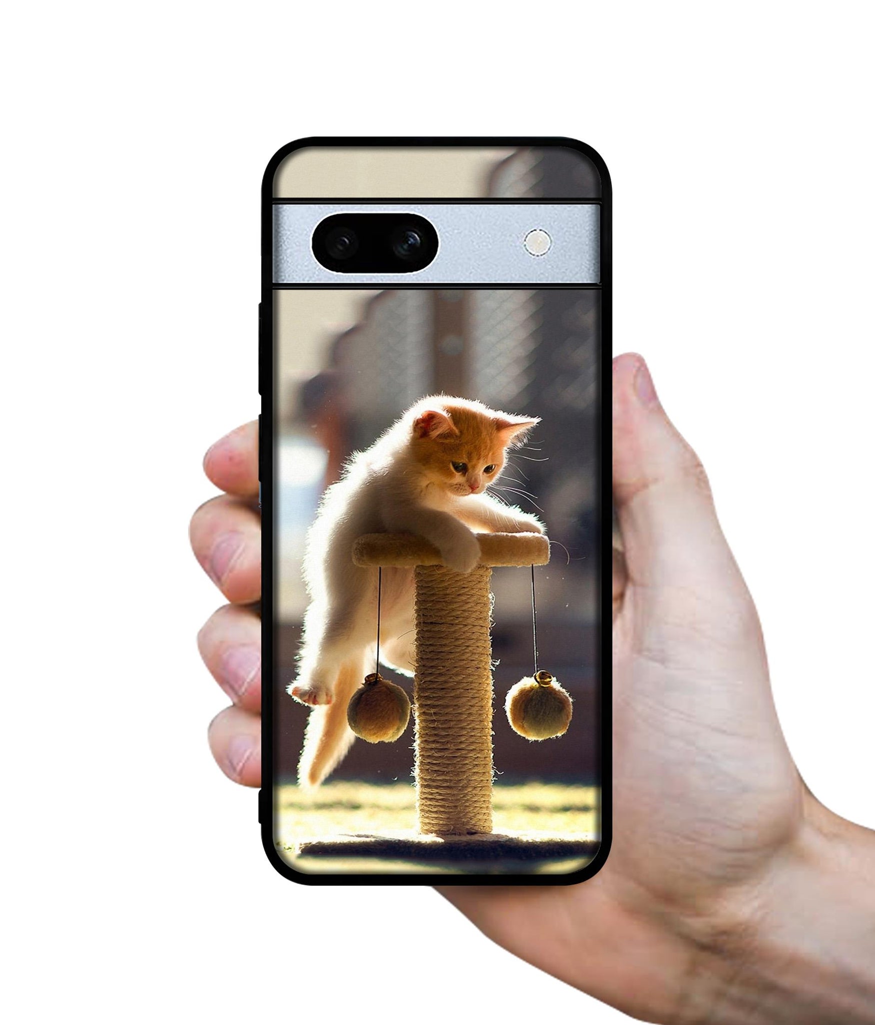 Cat Climbing Designer 2D Printed Back Case Cover for Google Pixel 7A 5G