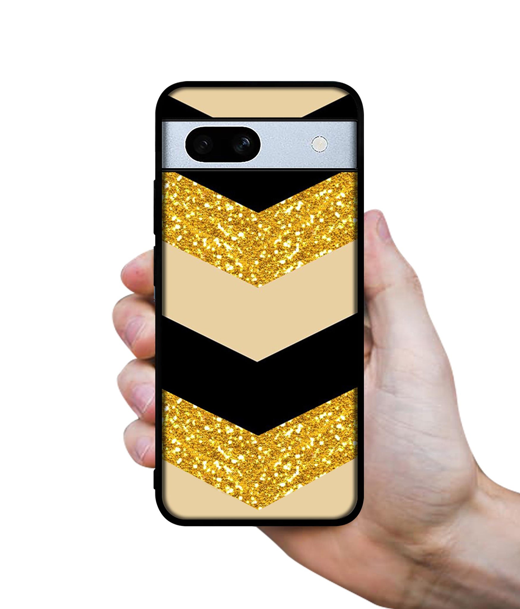 Black & Gold Designer 2D Printed Back Case Cover for Google Pixel 7A 5G