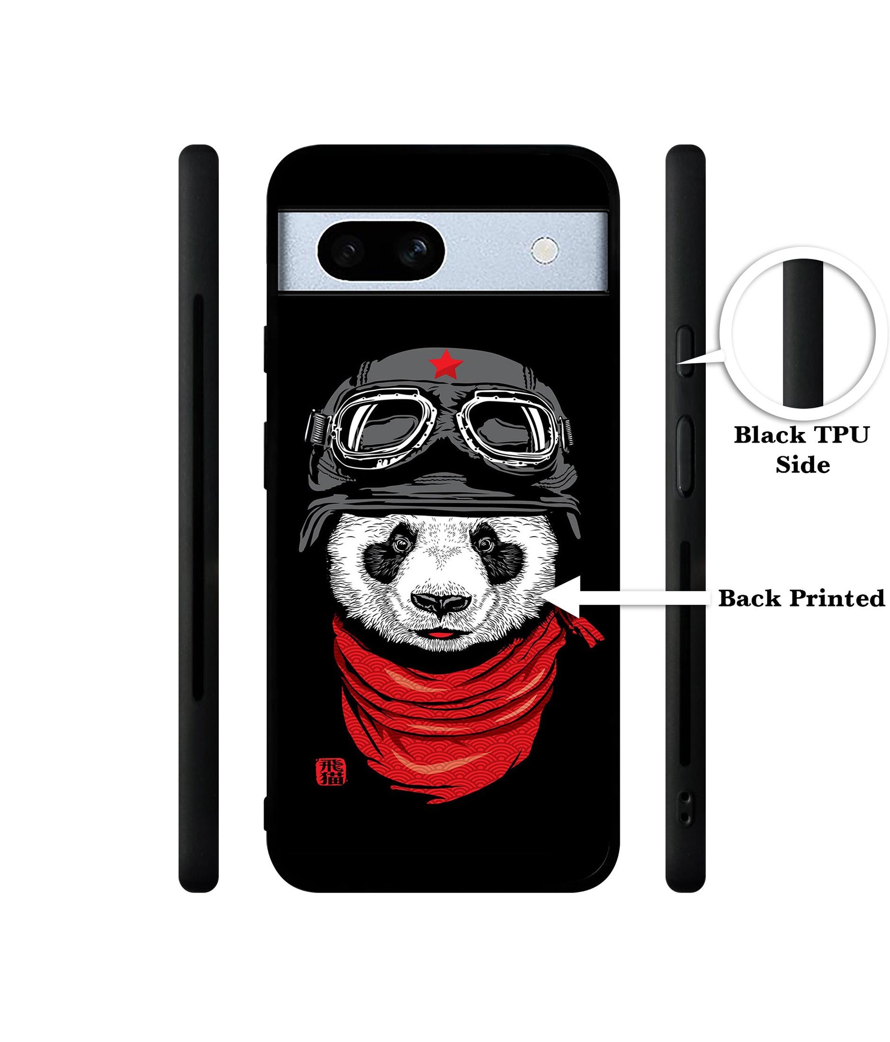 Biker Panda Designer 2D Printed Back Case Cover for Google Pixel 7A 5G