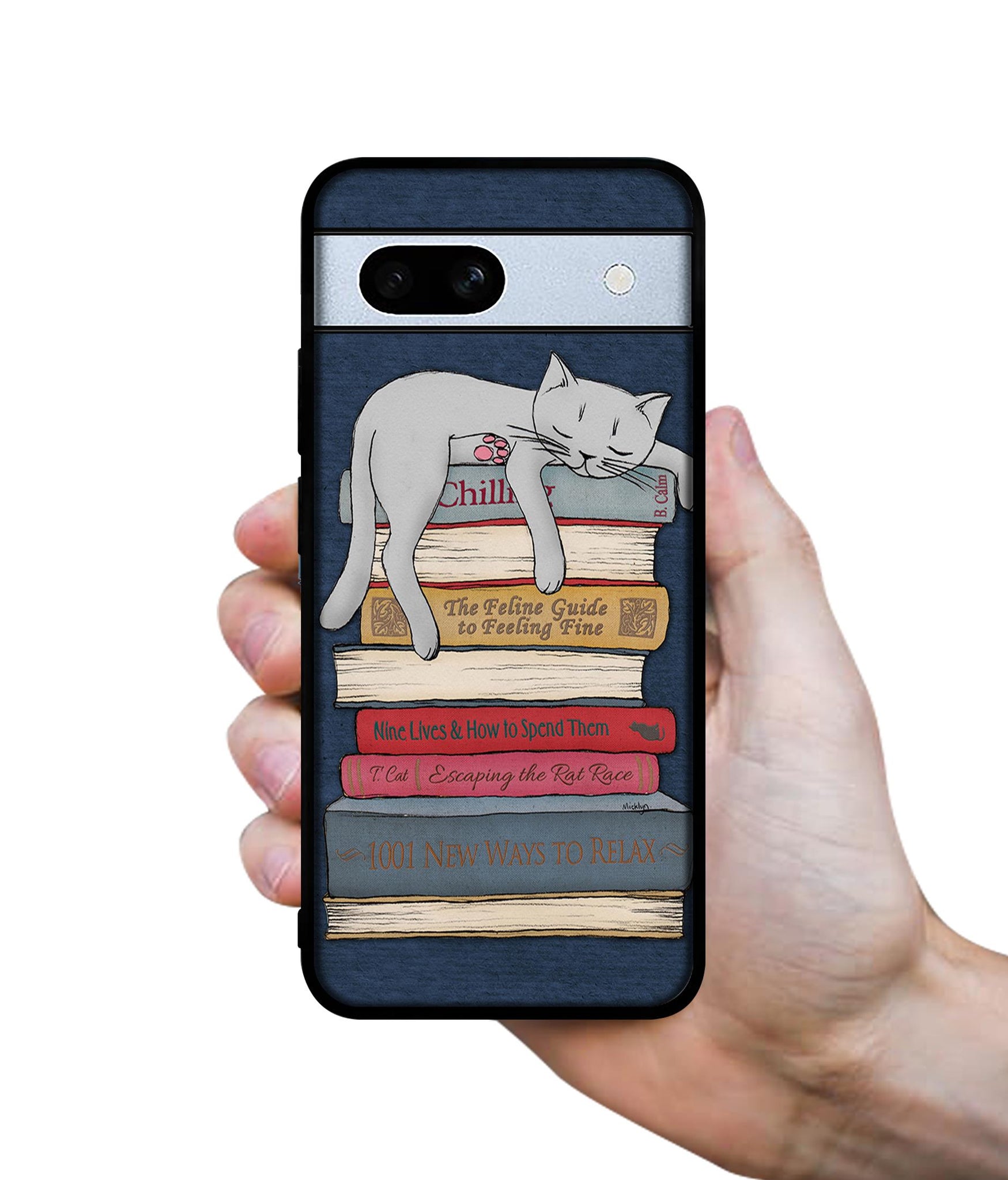 Cat Sleeping On The Books Designer 2D Printed Back Case Cover for Google Pixel 7A 5G