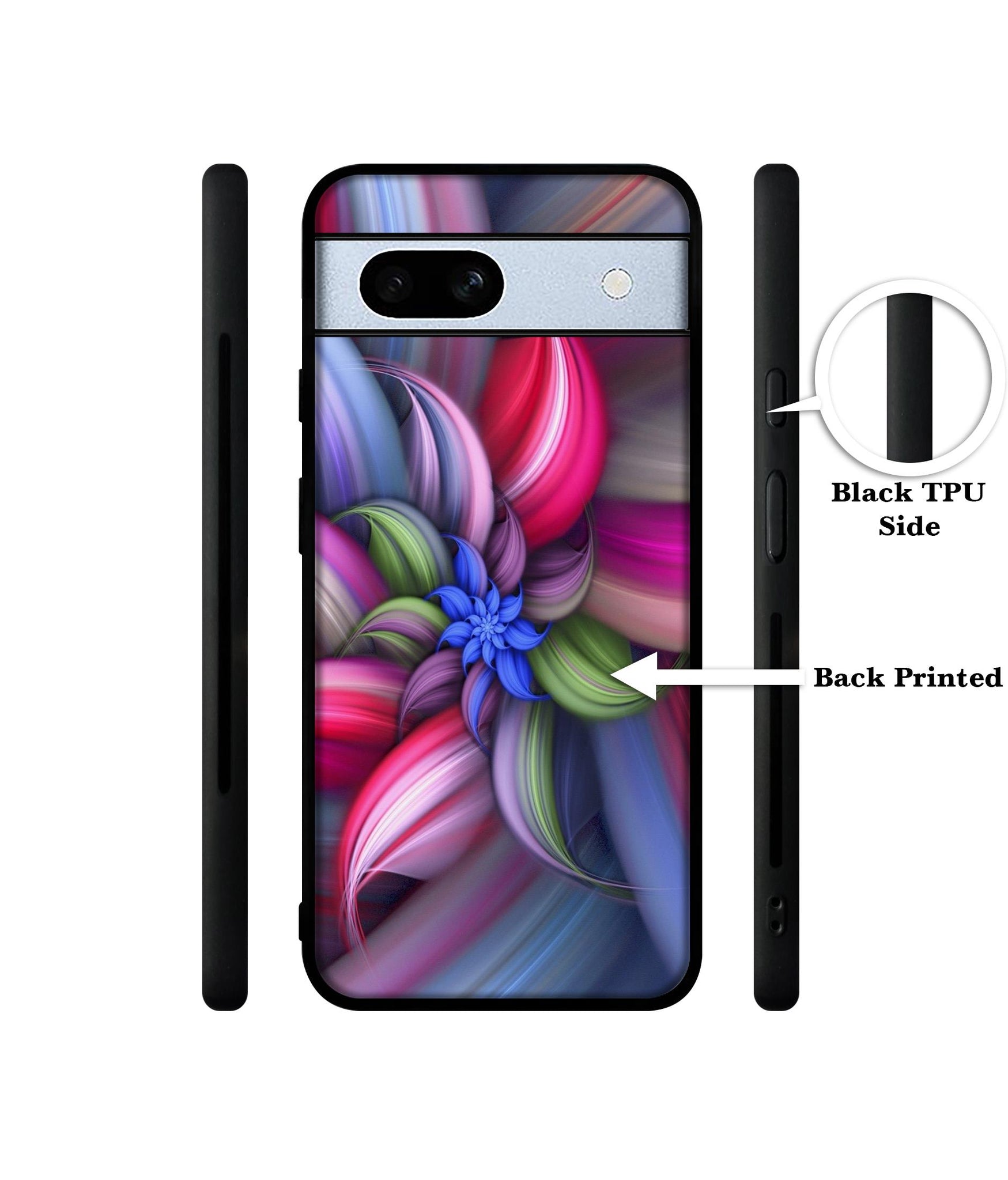 Colorful Flower Designer 2D Printed Back Case Cover for Google Pixel 7A 5G