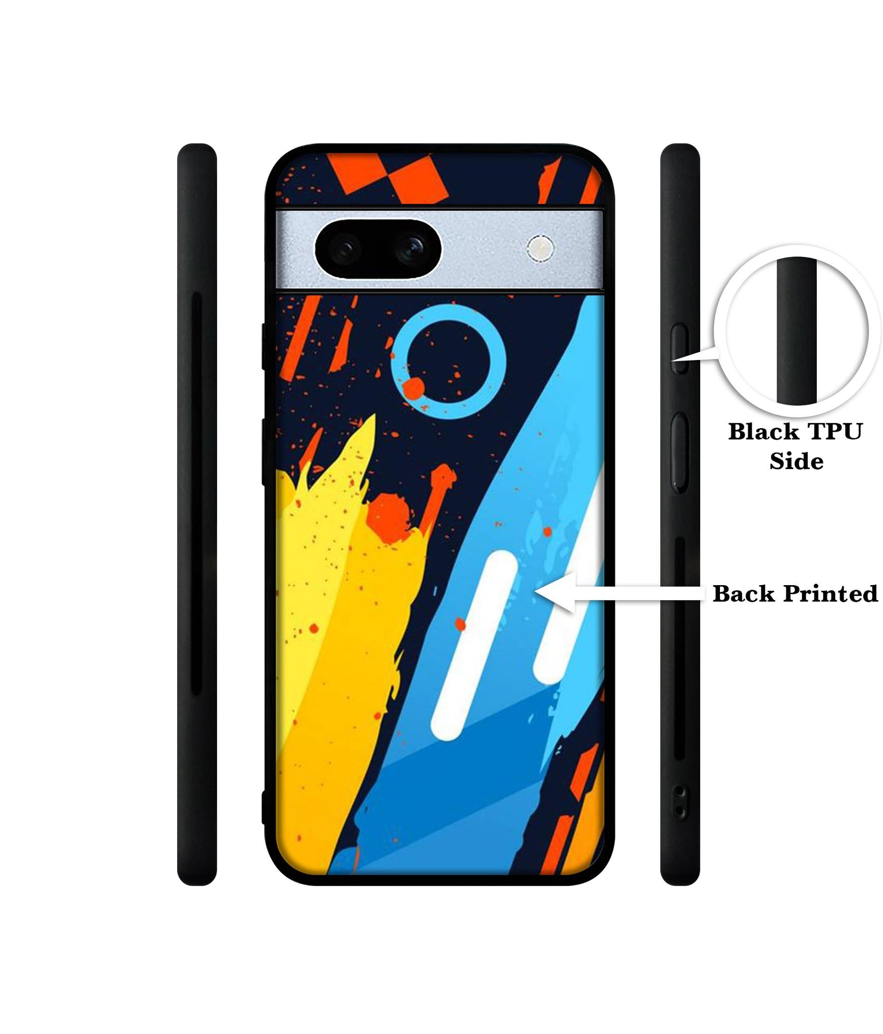 Abstract Stripes Geometric Figures Designer 2D Printed Back Case Cover for Google Pixel 7A 5G