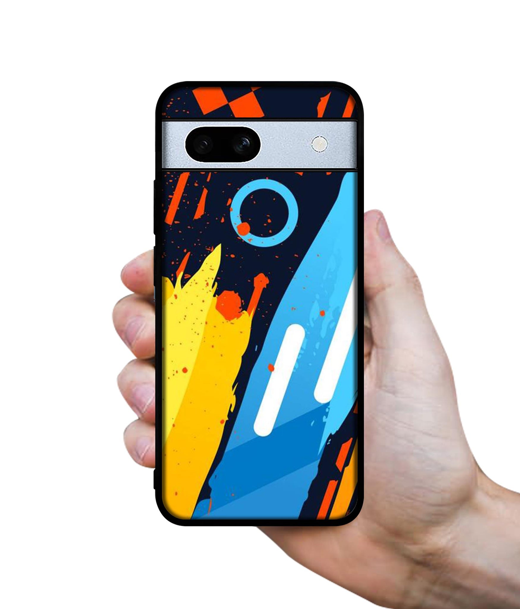 Abstract Stripes Geometric Figures Designer 2D Printed Back Case Cover for Google Pixel 7A 5G