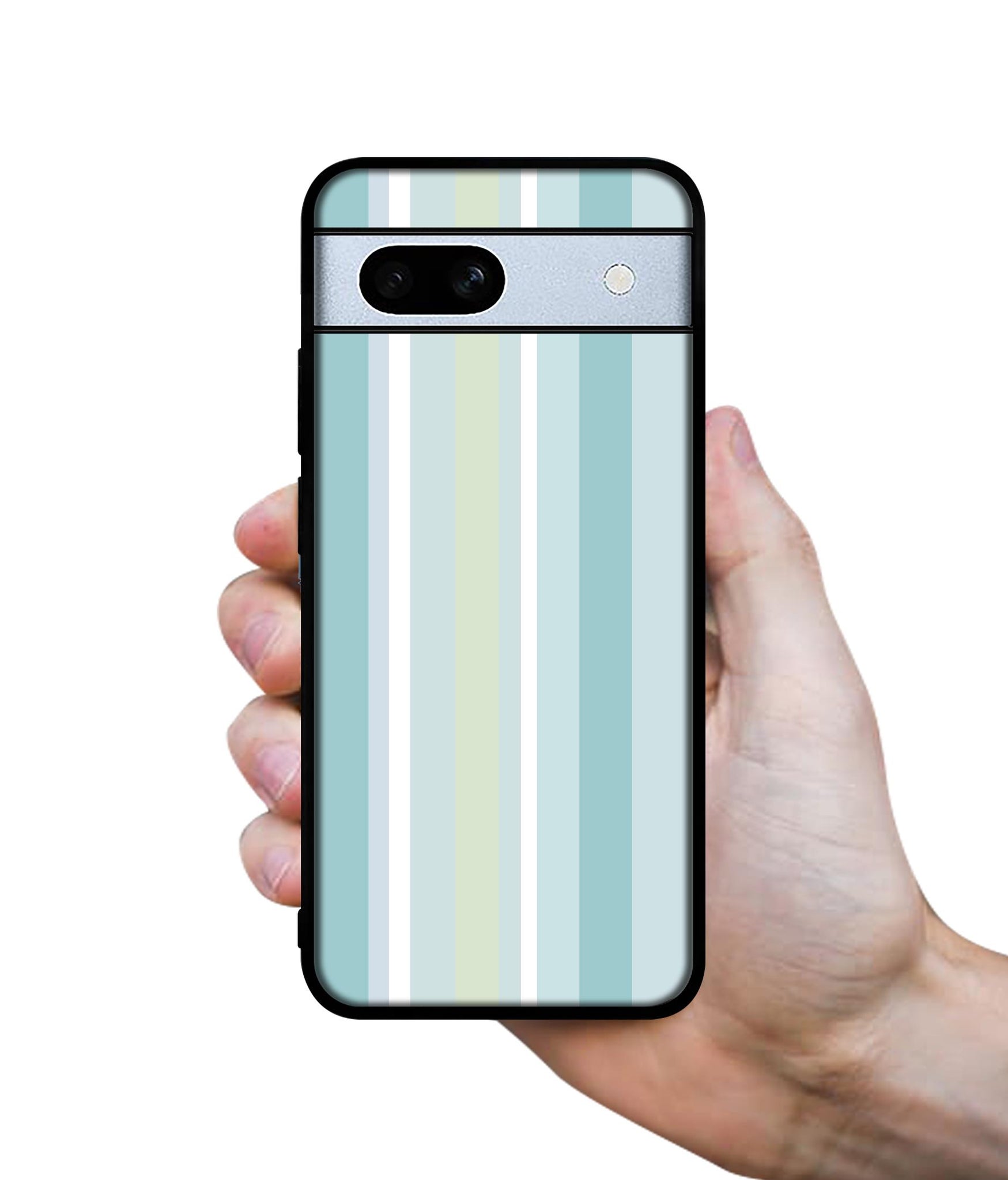 Light Green Stripes Designer 2D Printed Back Case Cover for Google Pixel 7A 5G