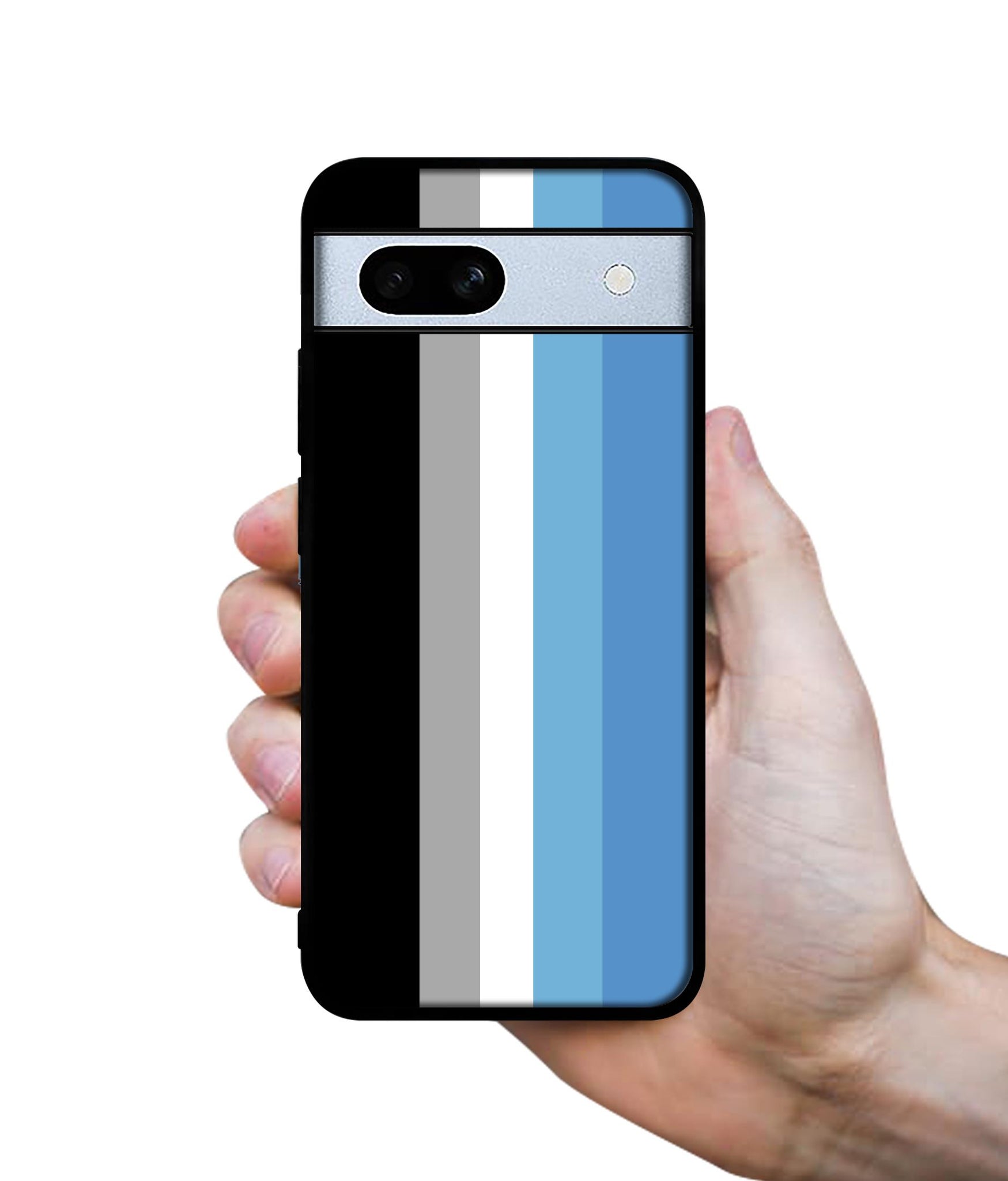 White and Blue Lines Designer 2D Printed Back Case Cover for Google Pixel 7A 5G