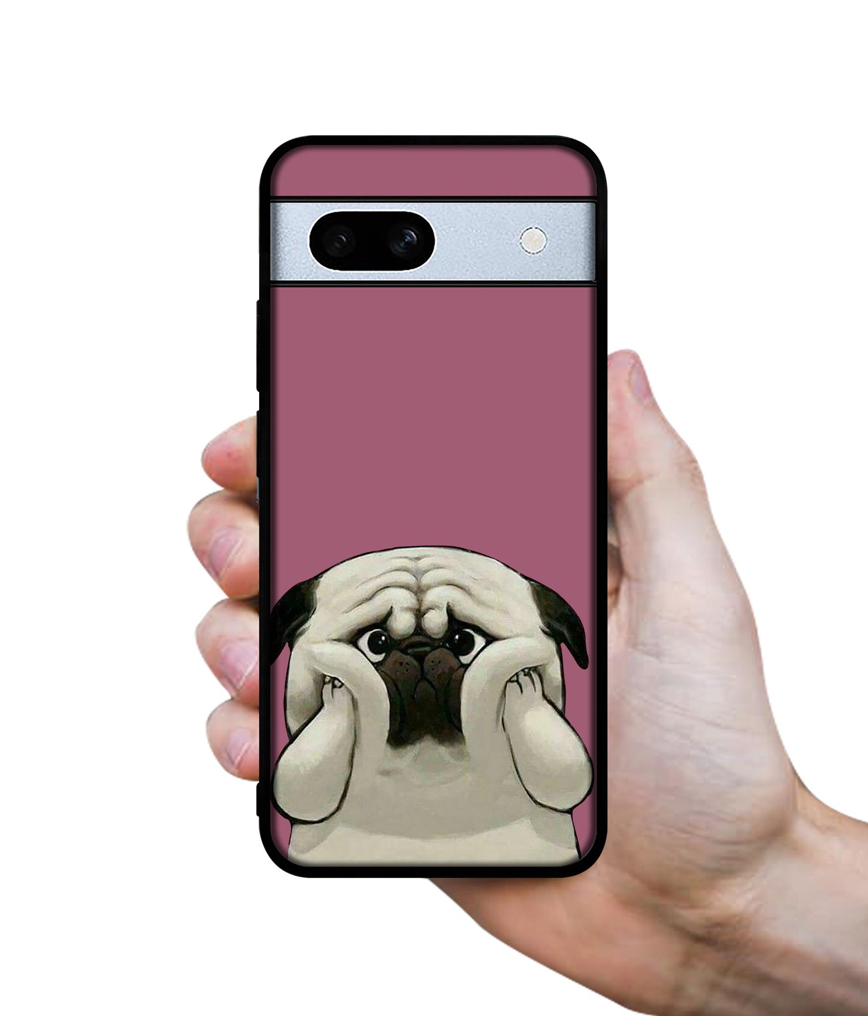 Cute Pug Holding Big Cheeks Designer 2D Printed Back Case Cover for Google Pixel 7A 5G