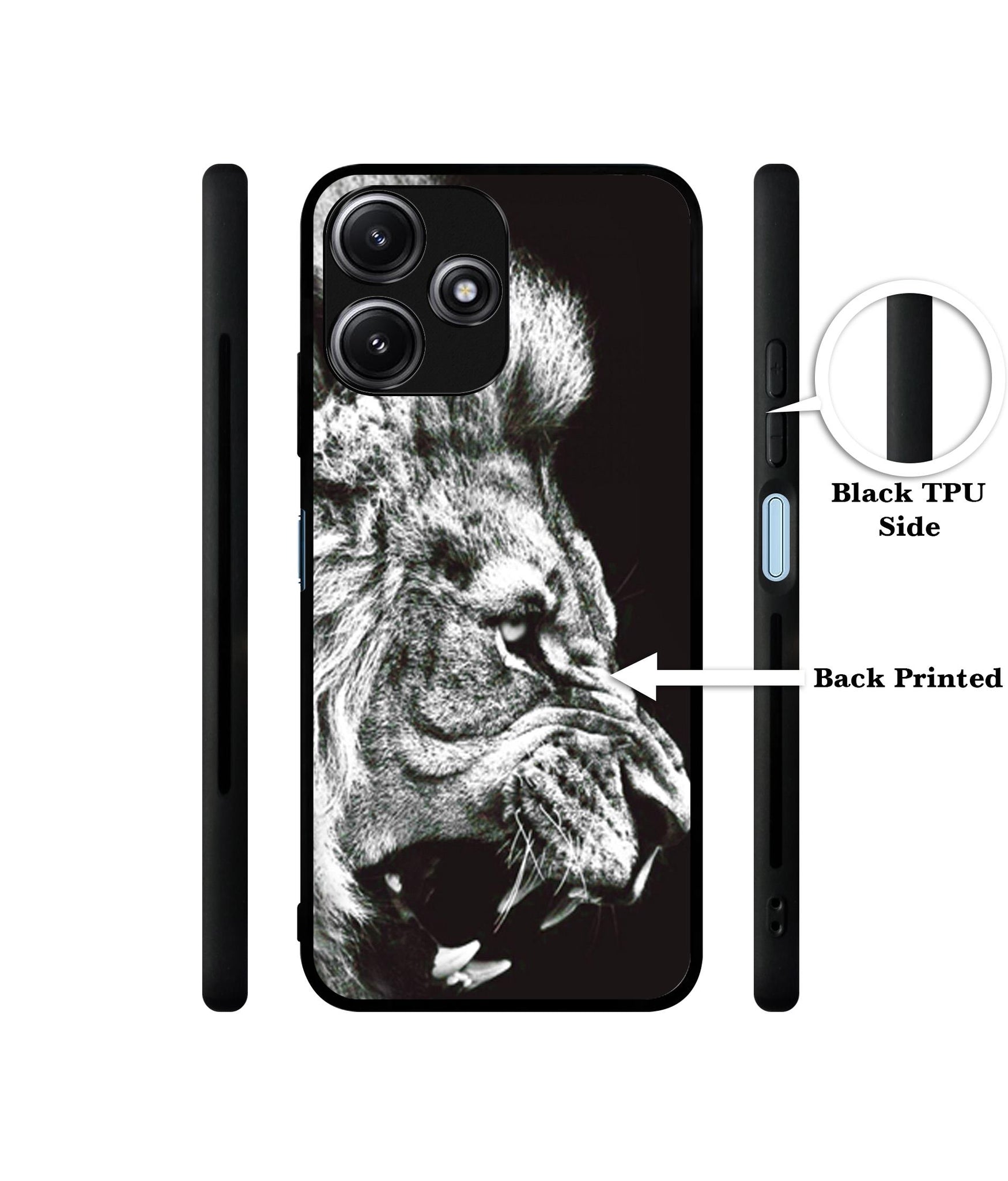 Angry Lion Designer 2D Printed Back Case Cover for Mi Redmi 12 5G