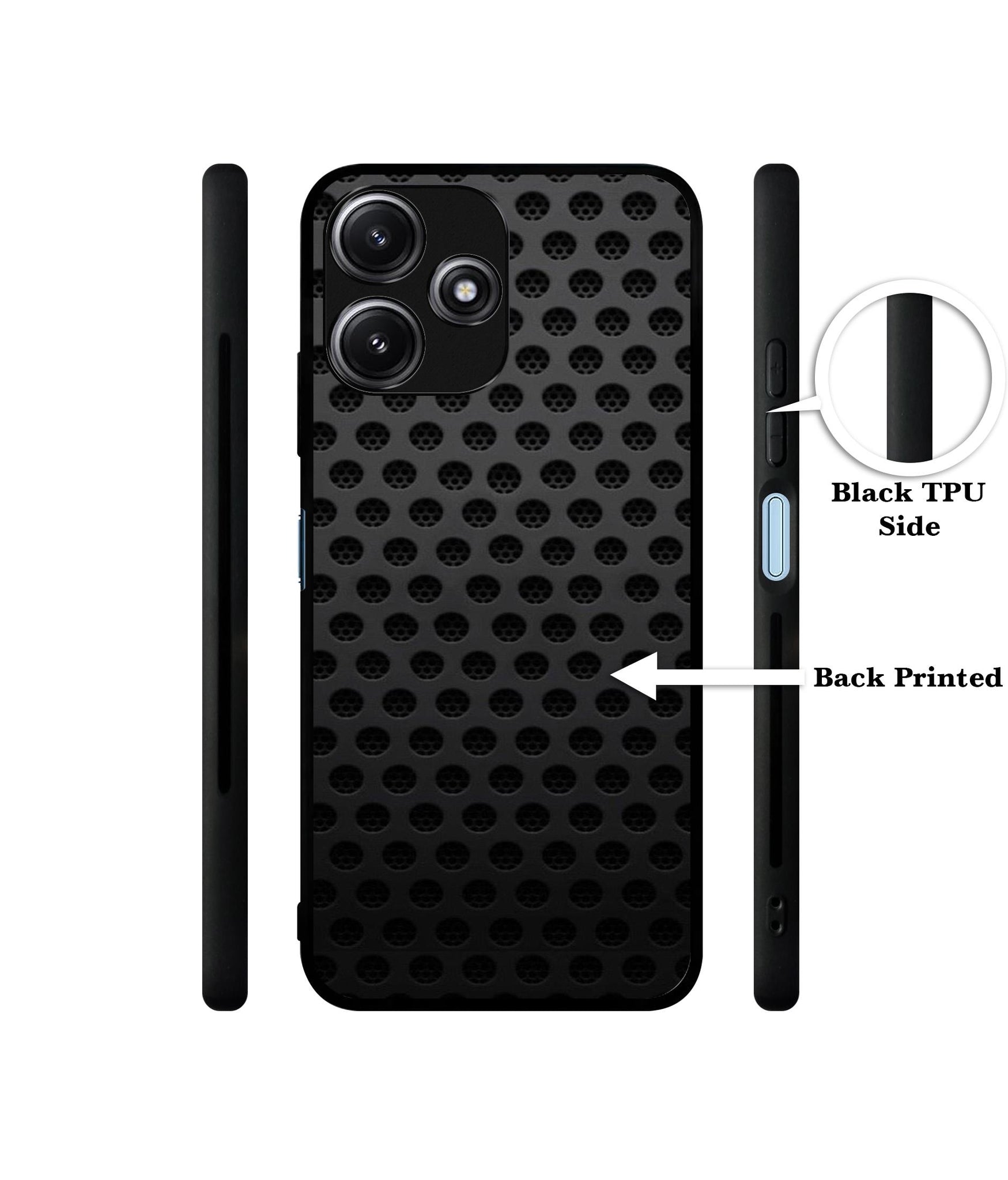 Black Circle Designer 2D Printed Back Case Cover for Mi Redmi 12 5G