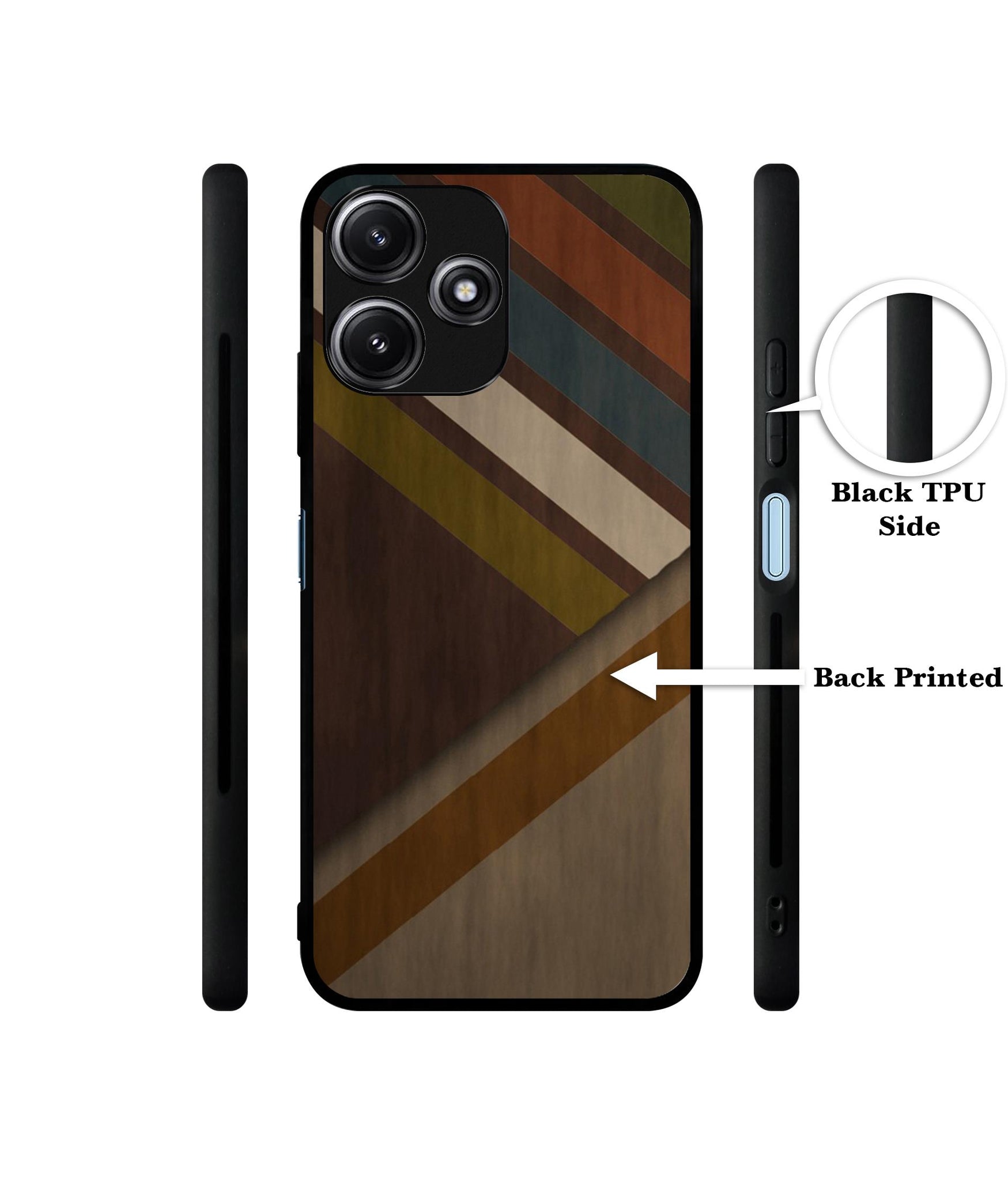 Colorful Wooden Pattern Designer 2D Printed Back Case Cover for Mi Redmi 12 5G