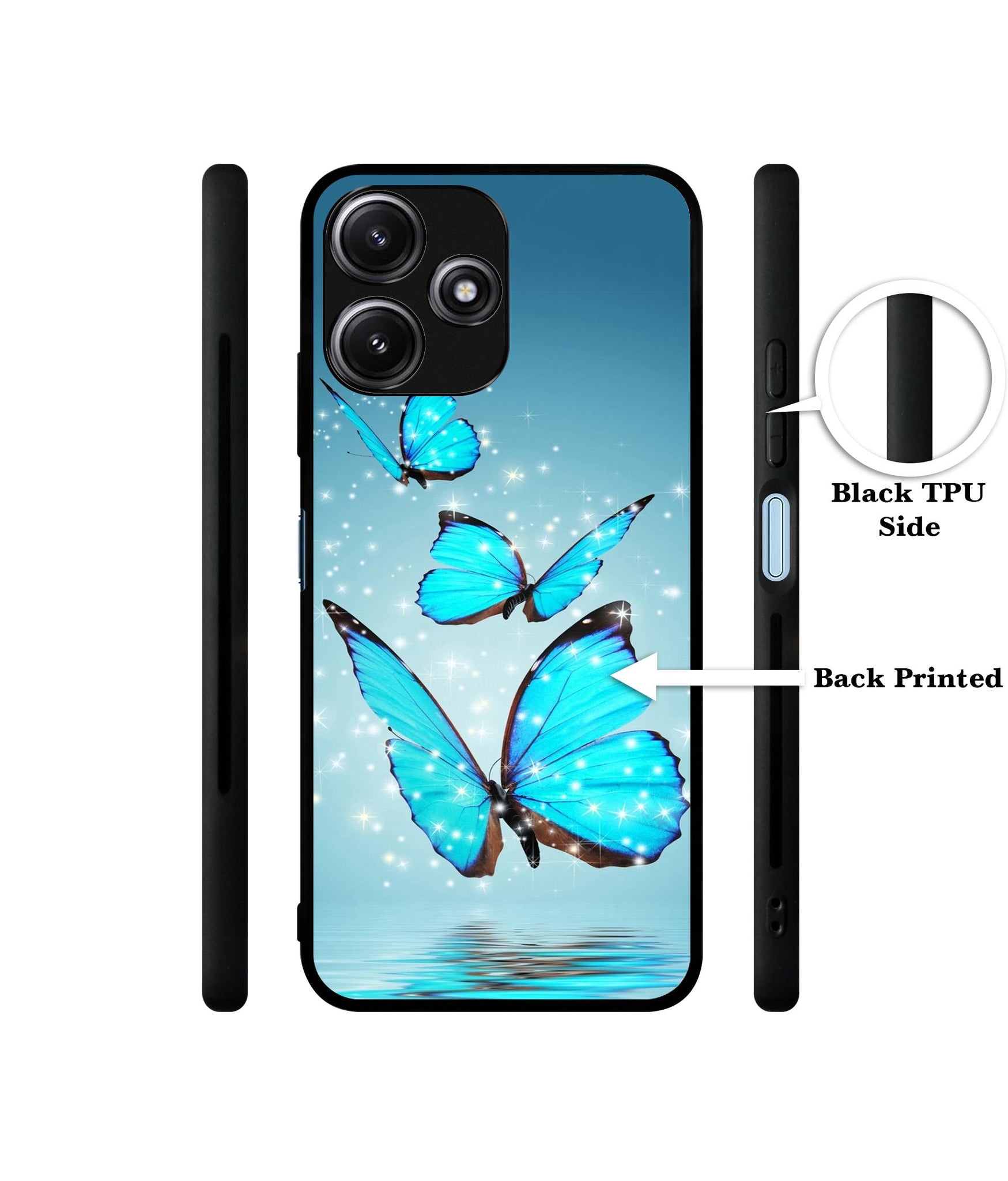 Flying Butterflies Designer 2D Printed Back Case Cover for Mi Redmi 12 5G