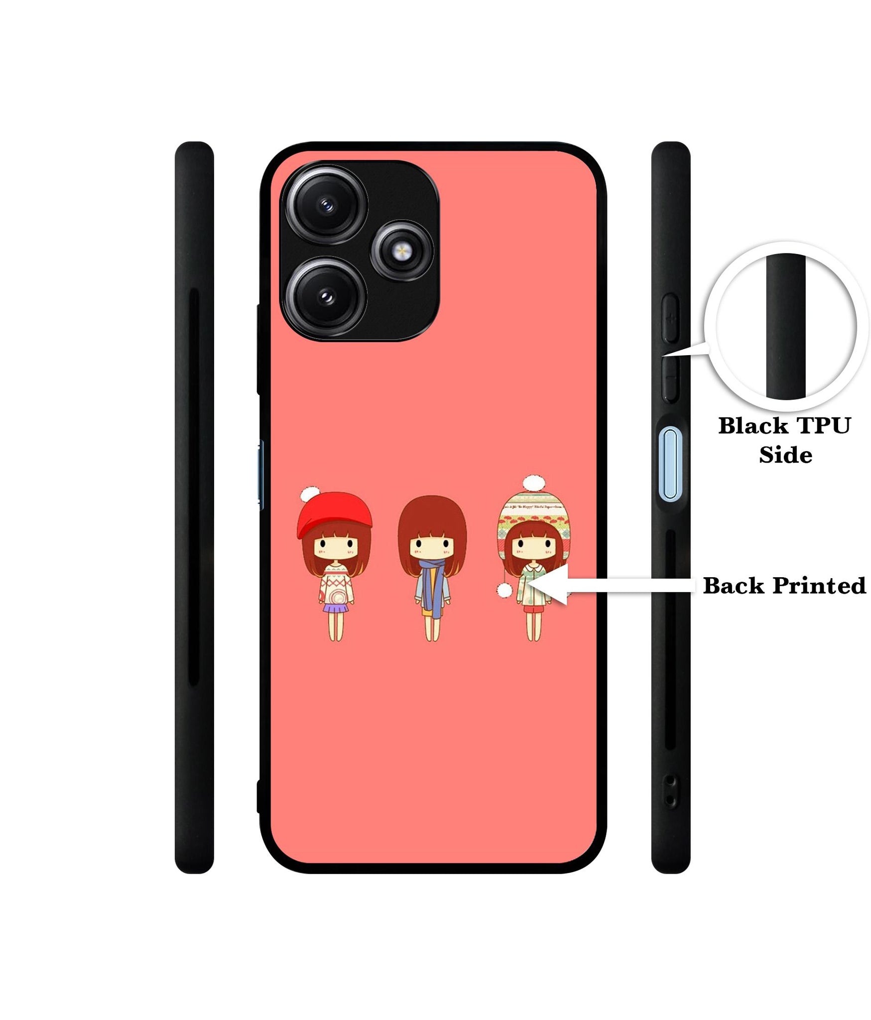 Cute Girls Designer 2D Printed Back Case Cover for Mi Redmi 12 5G