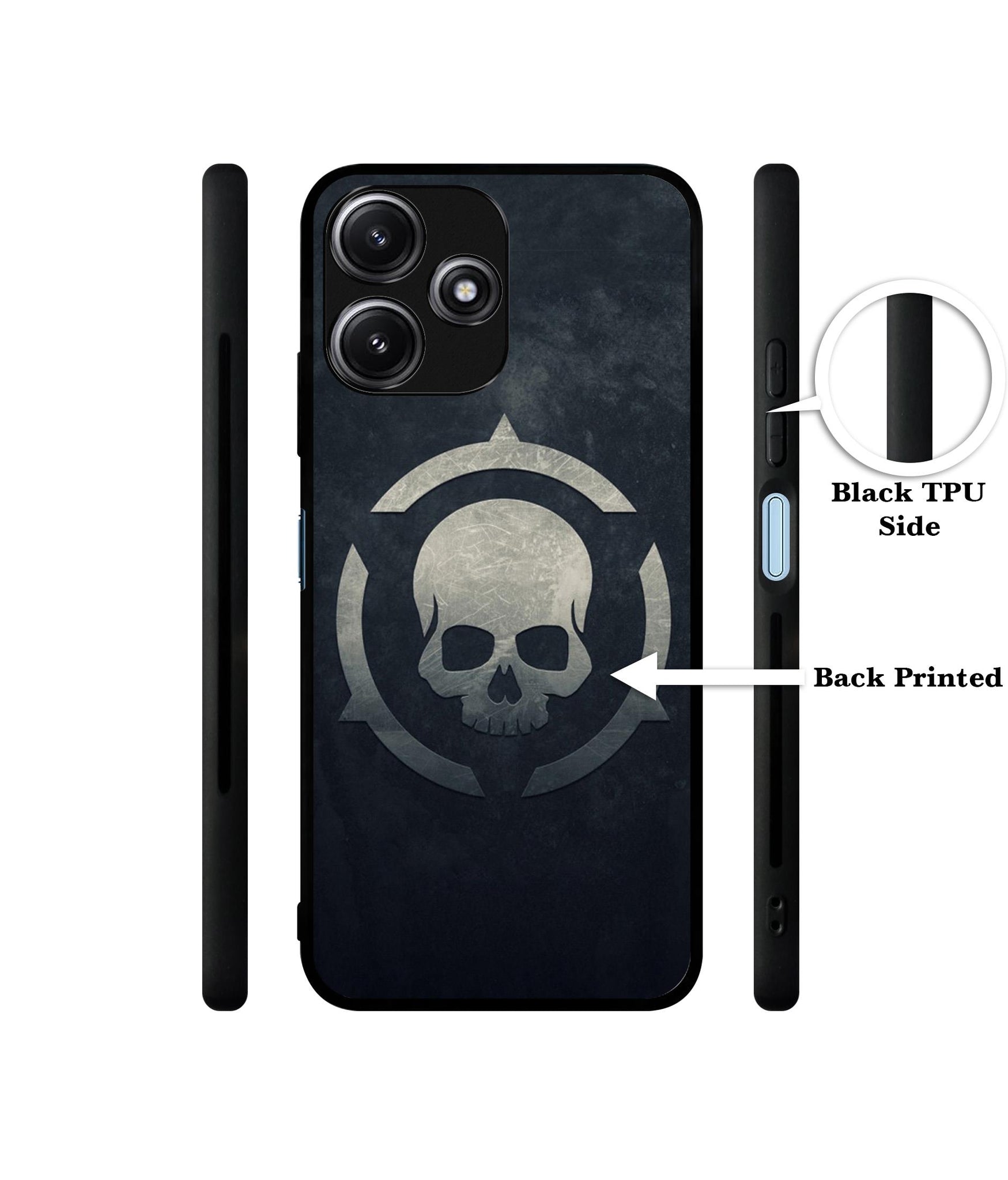 Skull Pattern Print Designer 2D Printed Back Case Cover for Mi Redmi 12 5G