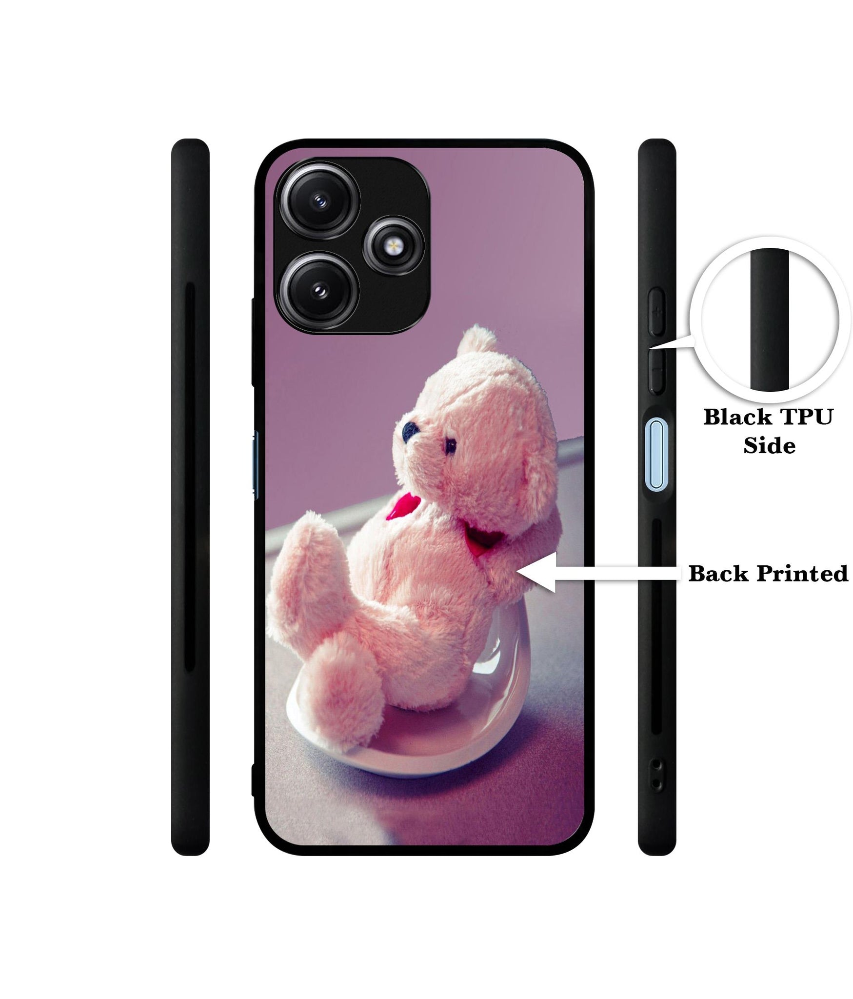 Cute Teddy Bear Designer 2D Printed Back Case Cover for Mi Redmi 12 5G