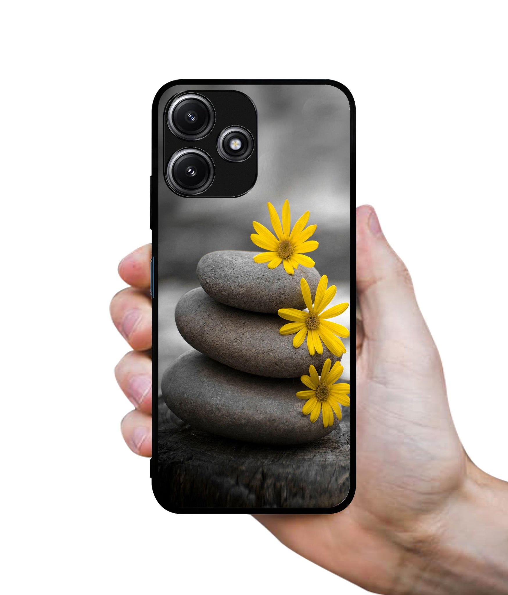 Stones And Flower Designer 2D Printed Back Case Cover for Mi Redmi 12 5G