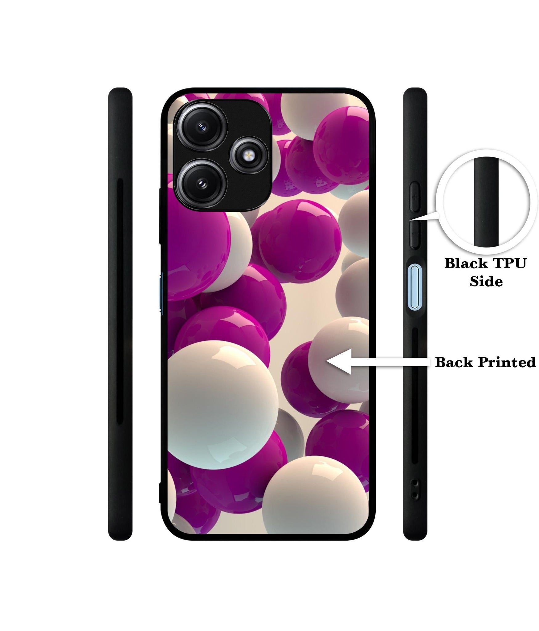 3D Balloons Designer 2D Printed Back Case Cover for Mi Redmi 12 5G