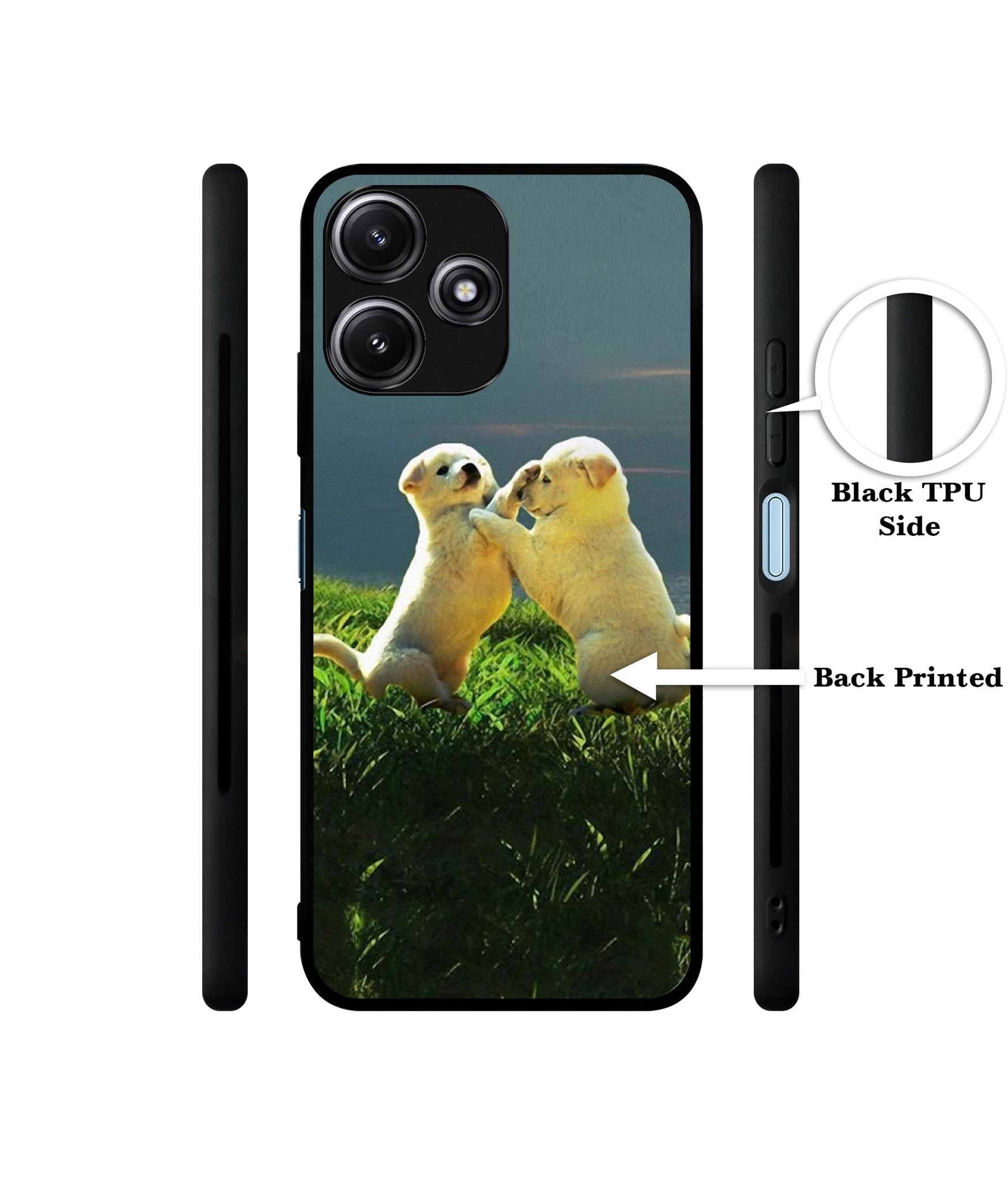 Puppy Couple Sunset Designer 2D Printed Back Case Cover for Mi Redmi 12 5G