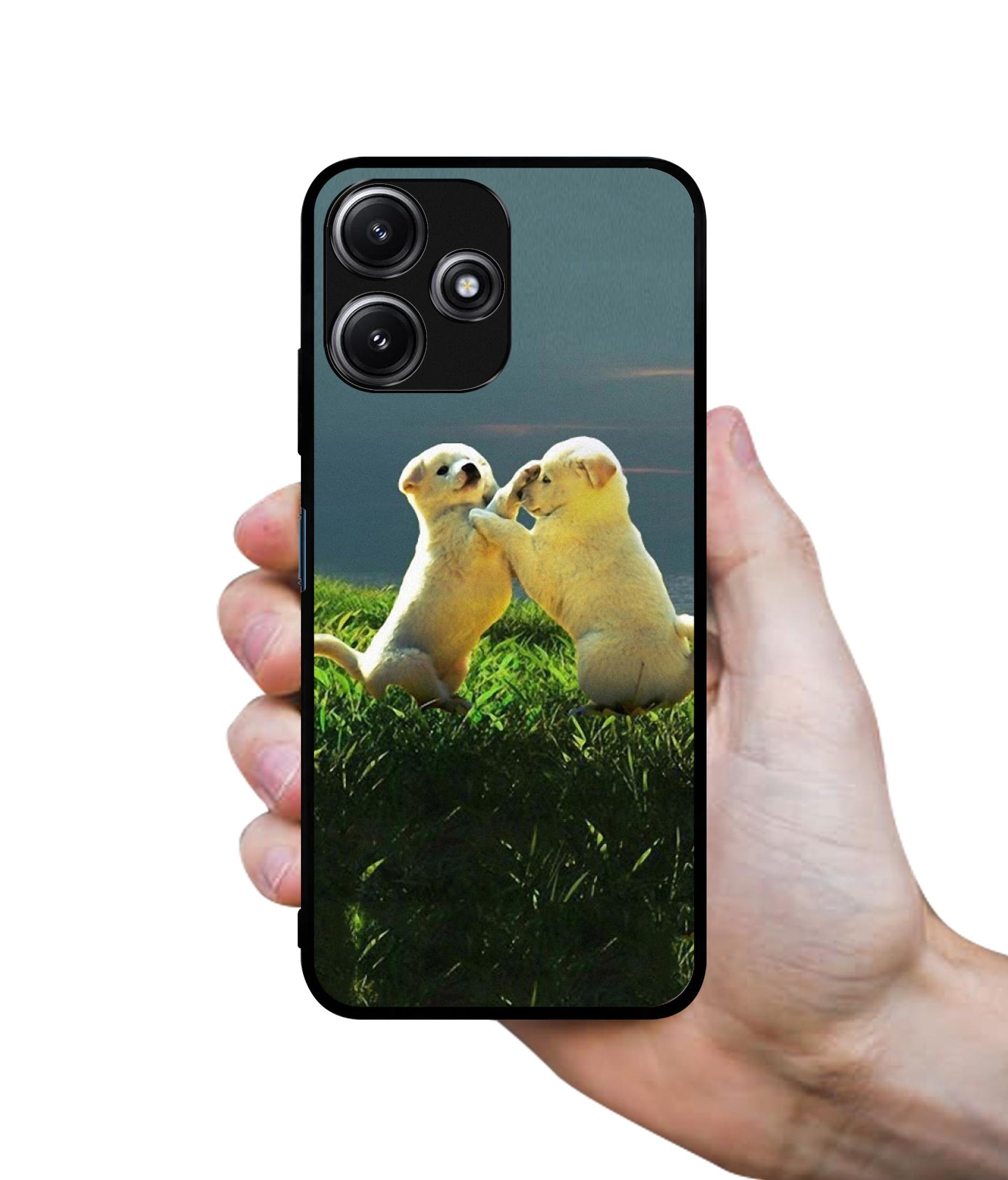Puppy Couple Sunset Designer 2D Printed Back Case Cover for Mi Redmi 12 5G