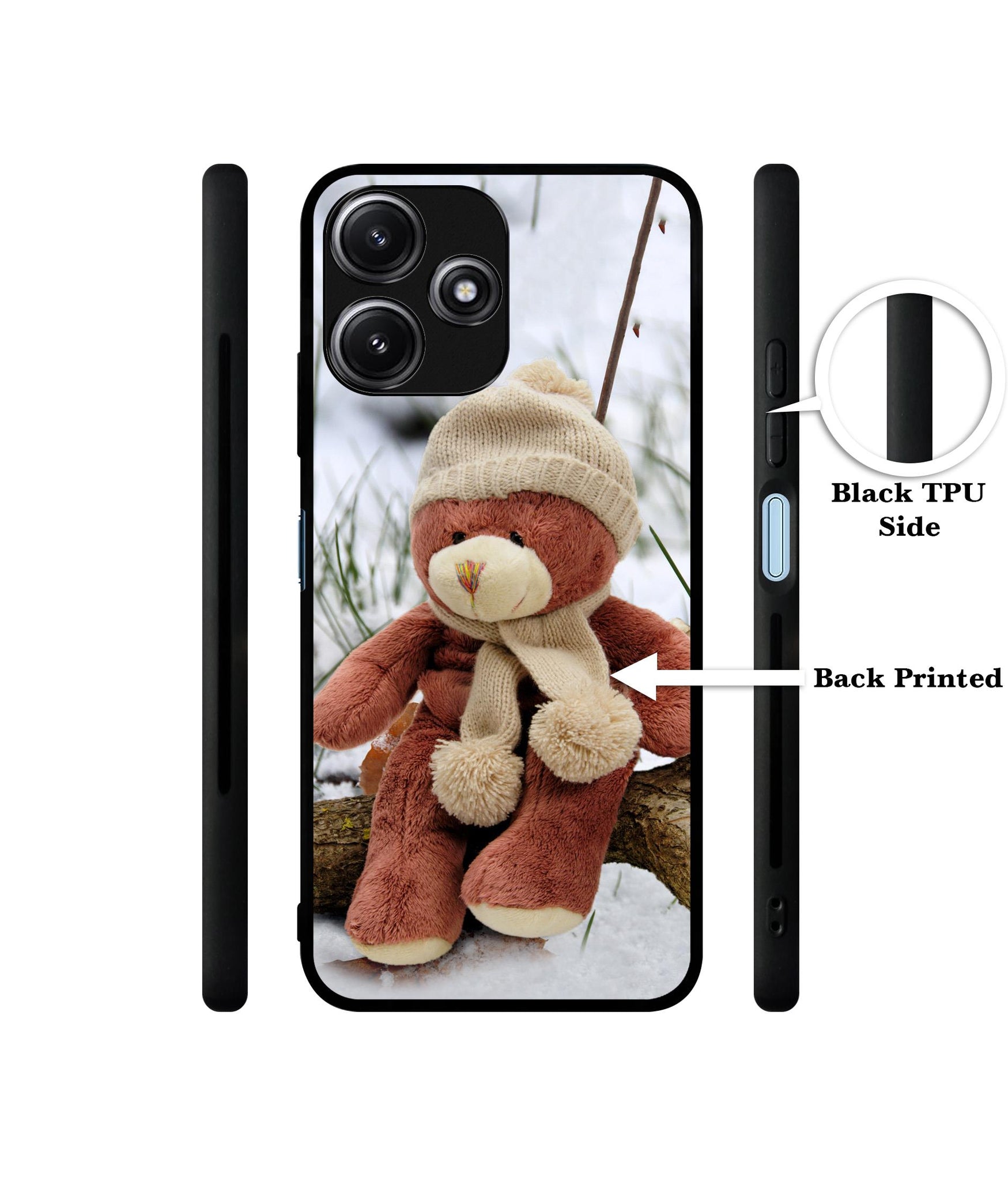 Woolen Bear Designer 2D Printed Back Case Cover for Mi Redmi 12 5G