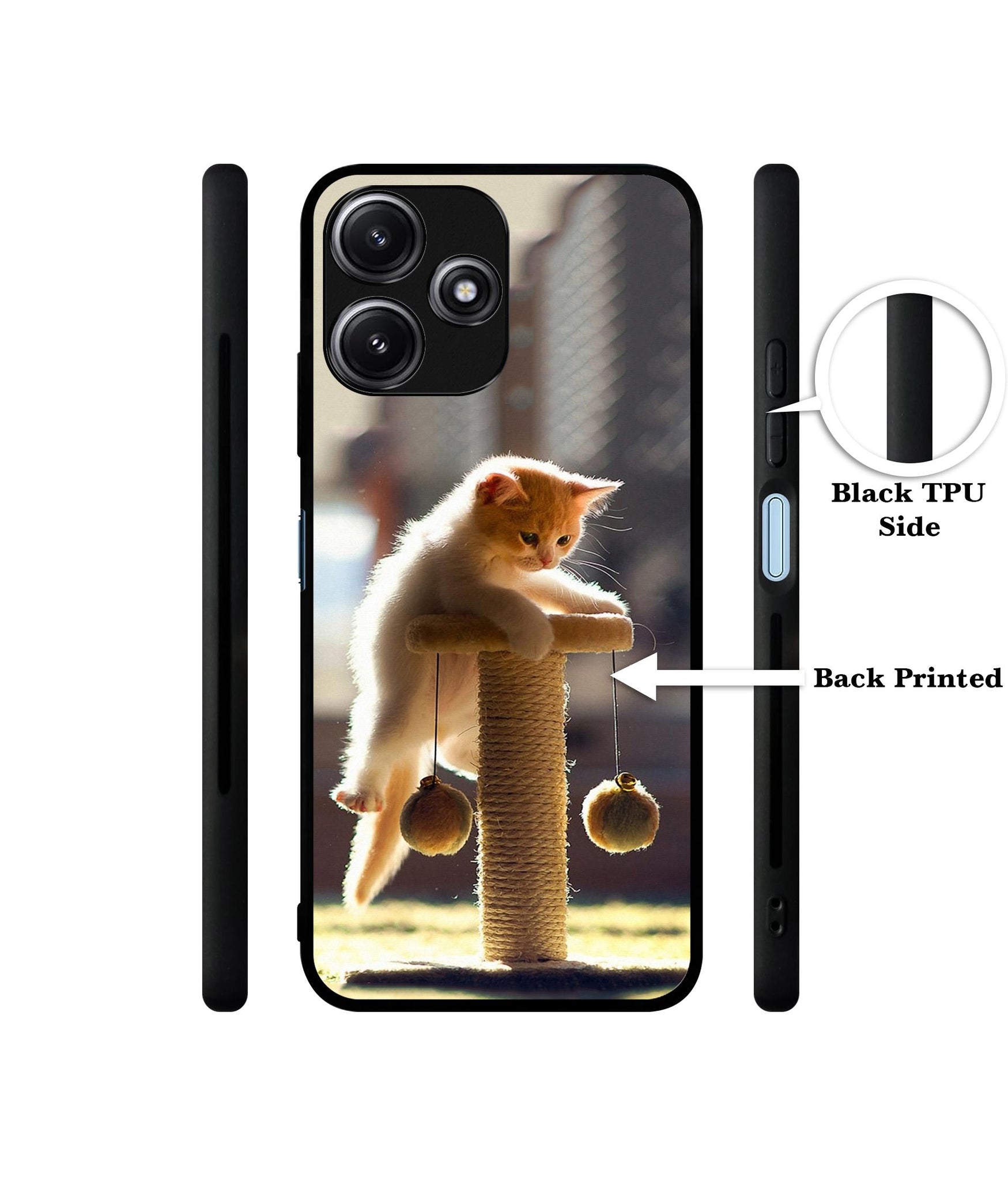 Cat Climbing Designer 2D Printed Back Case Cover for Mi Redmi 12 5G