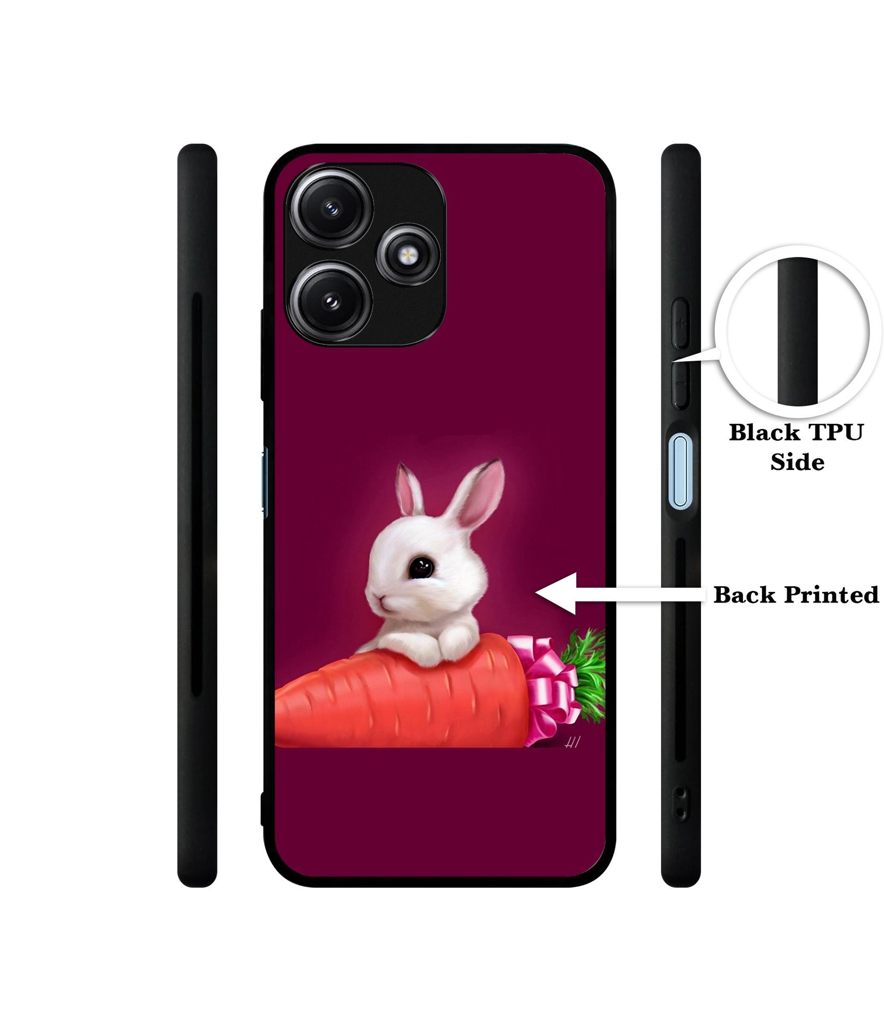 Bunny With Carrot Designer 2D Printed Back Case Cover for Mi Redmi 12 5G