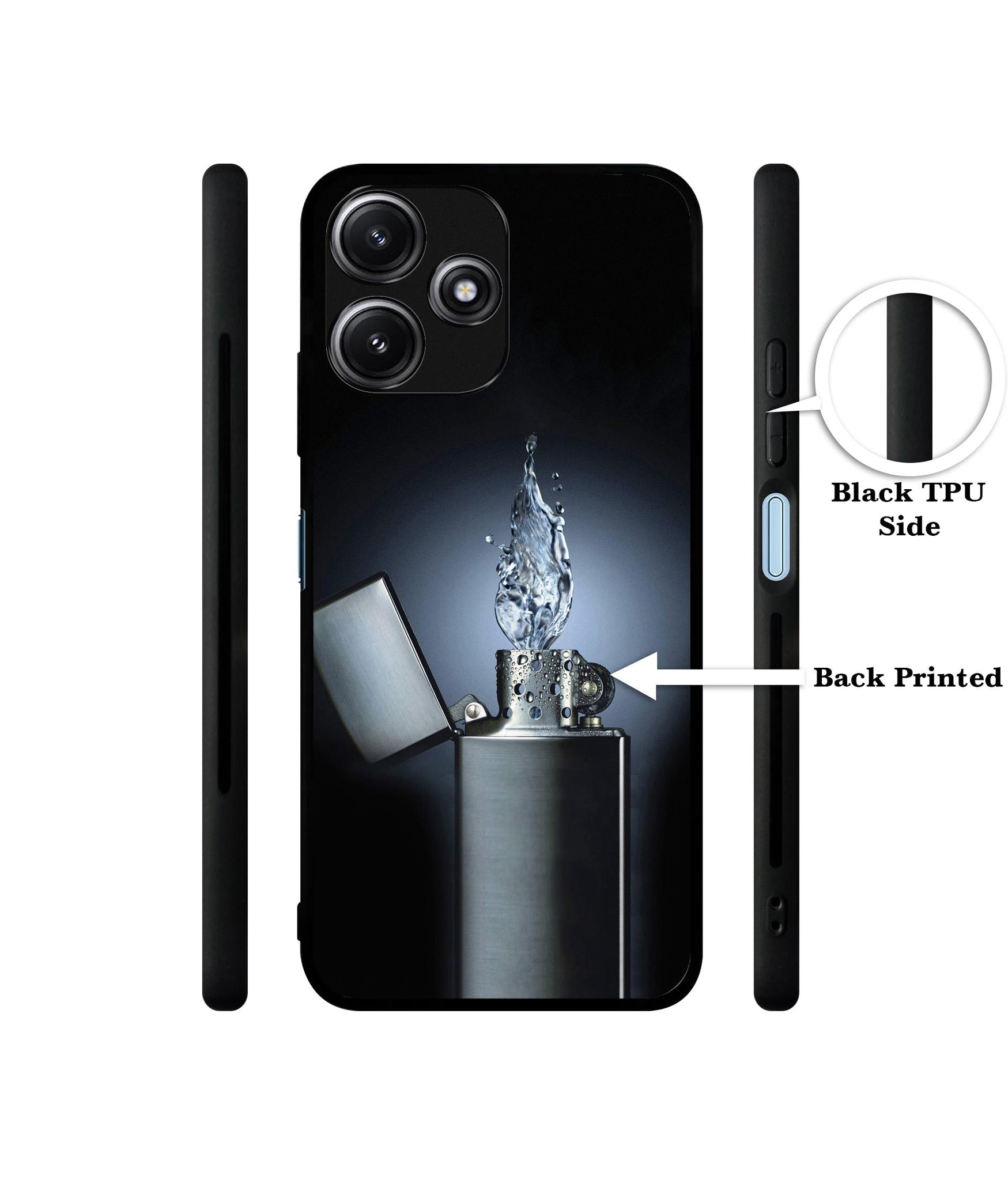 Water Lighter Designer 2D Printed Back Case Cover for Mi Redmi 12 5G