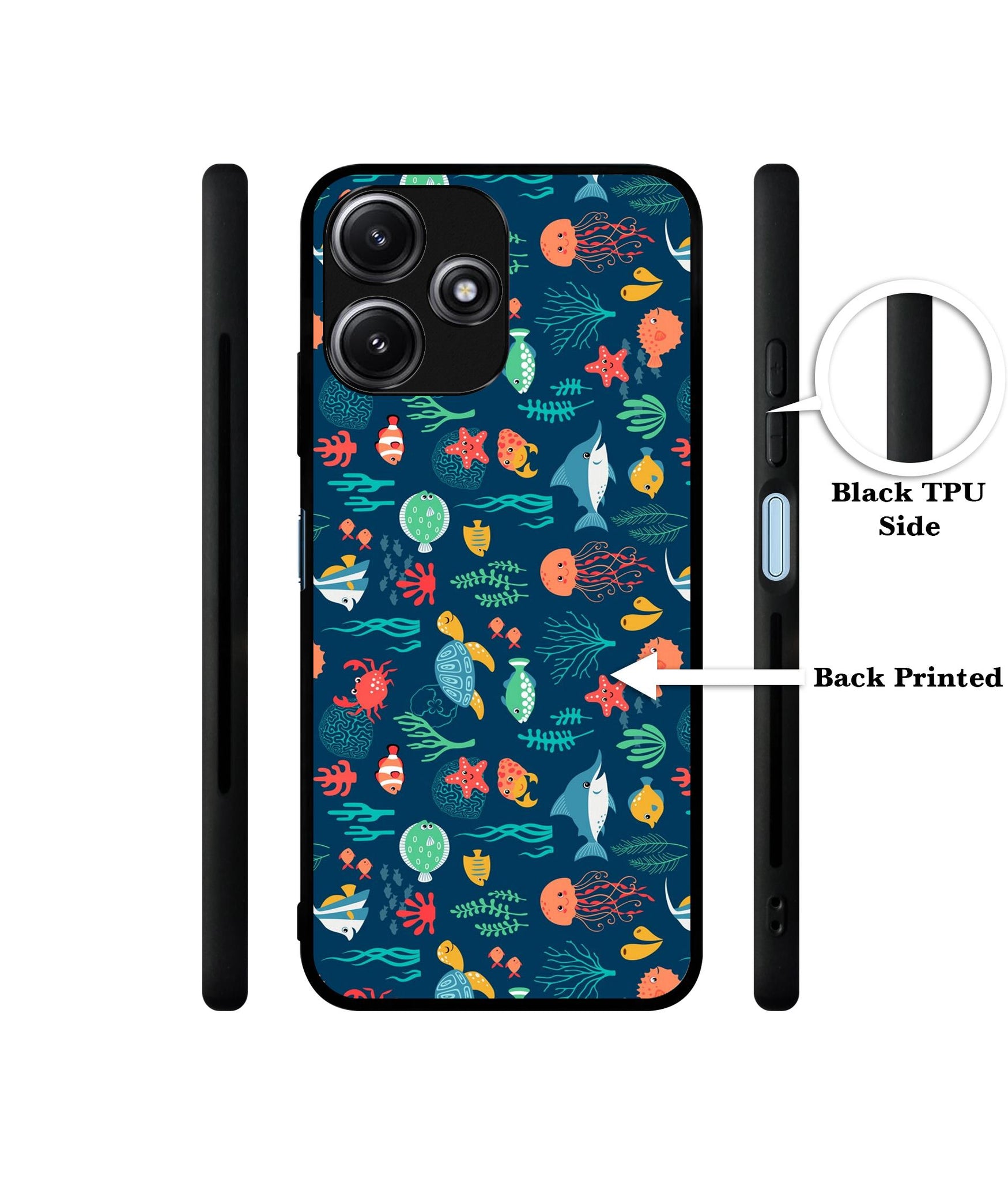 Aquarium Texture Designer 2D Printed Back Case Cover for Mi Redmi 12 5G