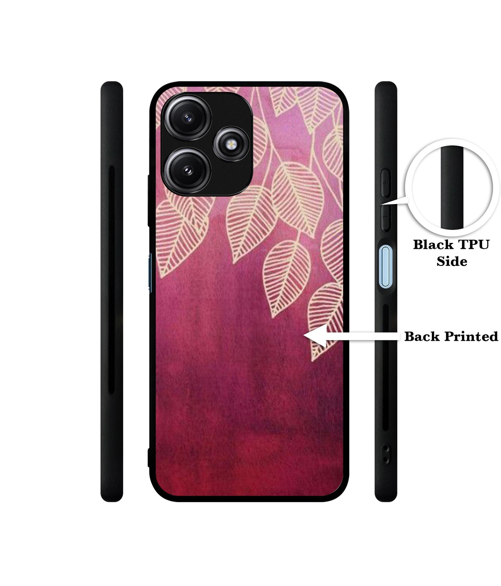 Leaf Pattern Designer 2D Printed Back Case Cover for Mi Redmi 12 5G