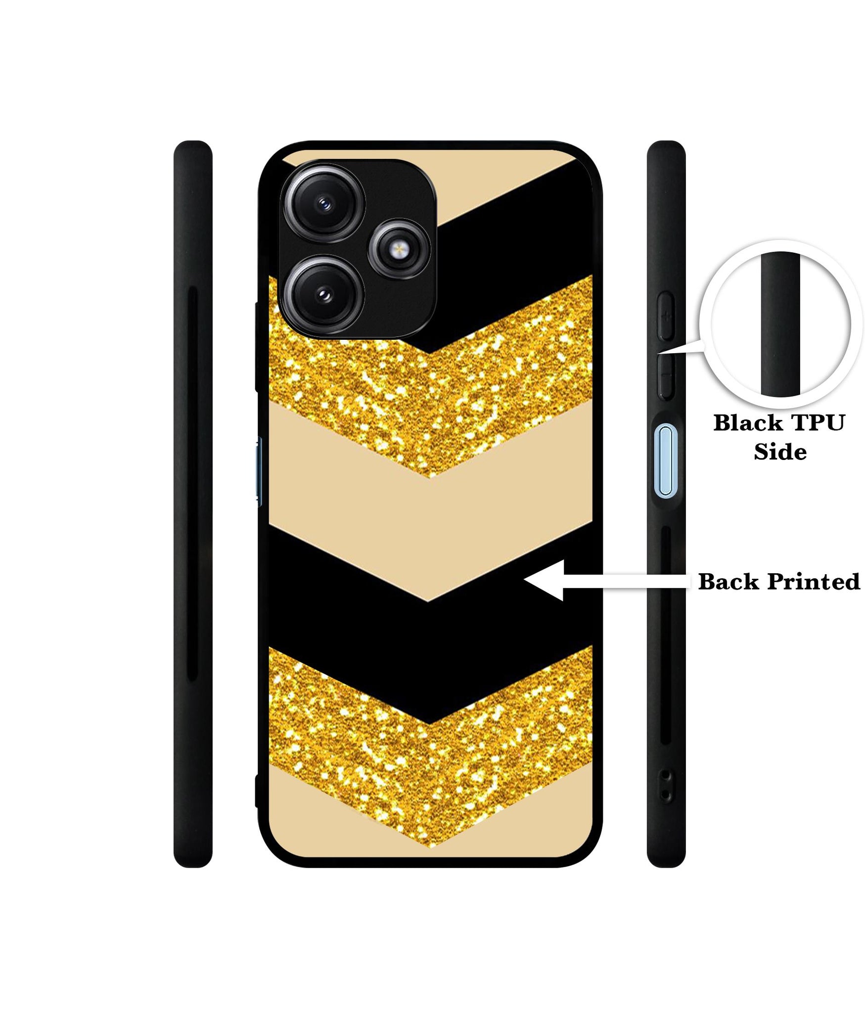 Black & Gold Designer 2D Printed Back Case Cover for Mi Redmi 12 5G