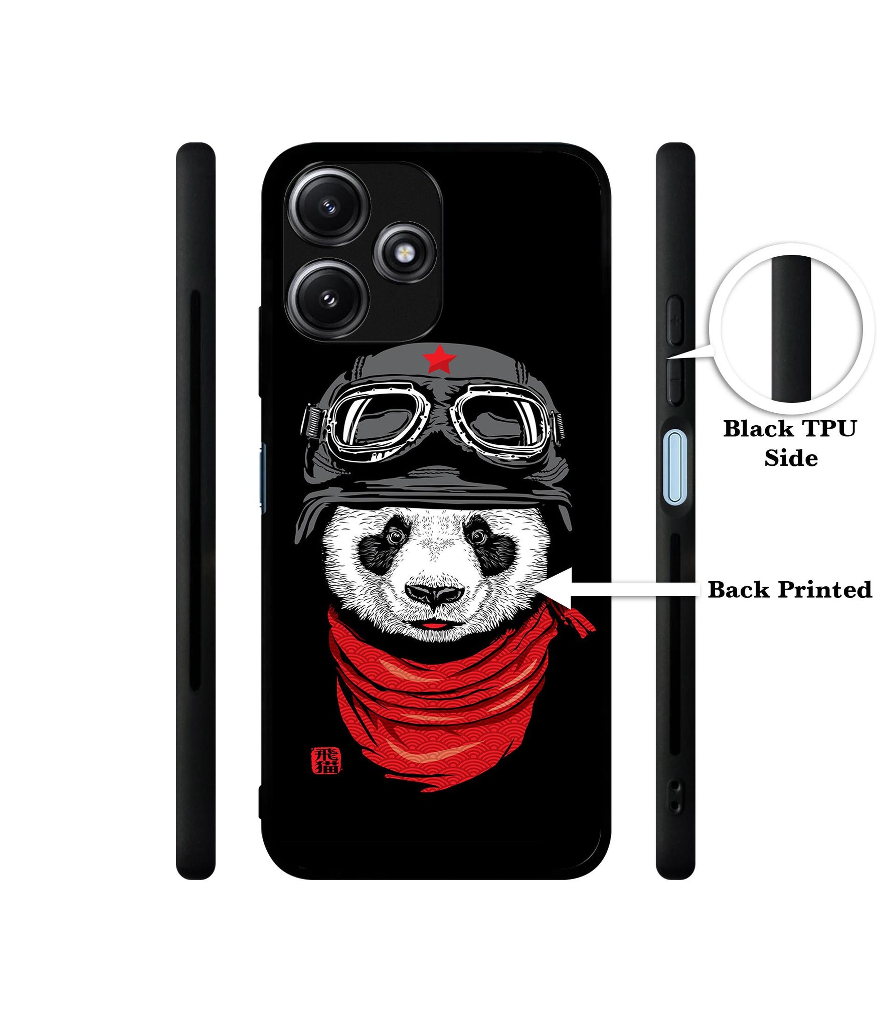 Biker Panda Designer 2D Printed Back Case Cover for Mi Redmi 12 5G