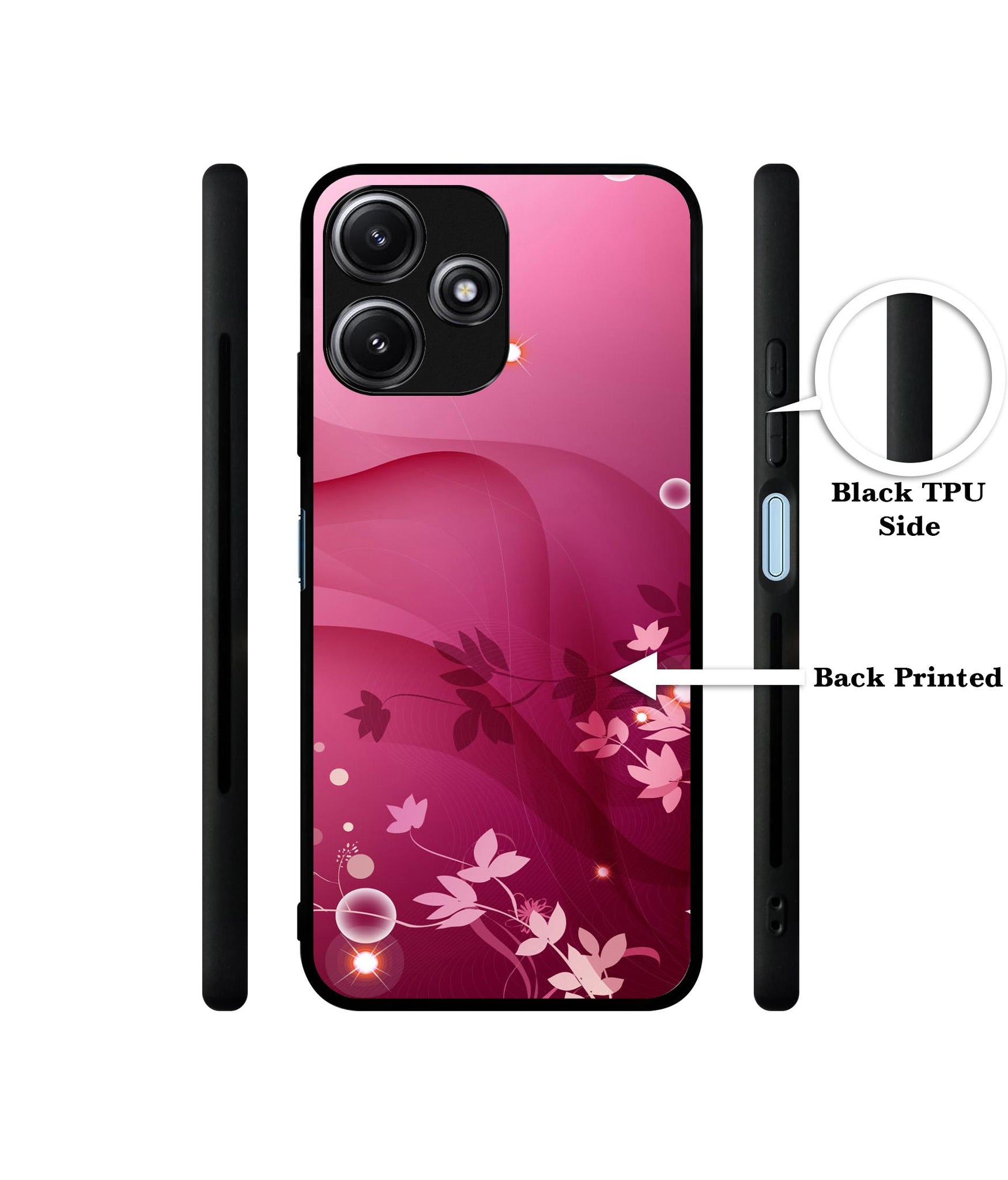 Pink Abstract Designer 2D Printed Back Case Cover for Mi Redmi 12 5G