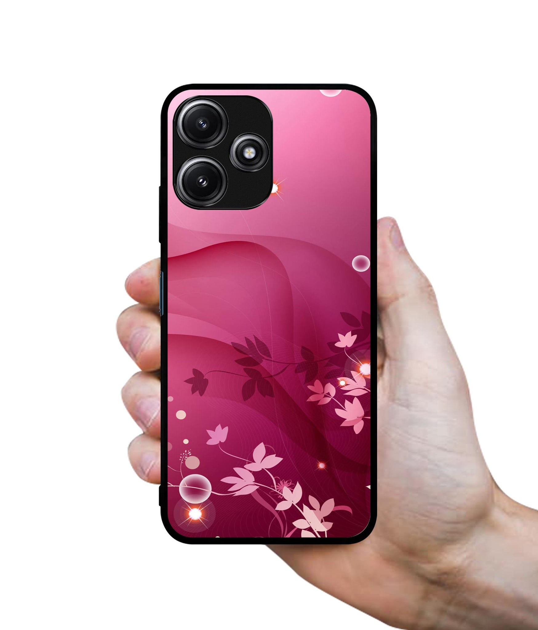 Pink Abstract Designer 2D Printed Back Case Cover for Mi Redmi 12 5G