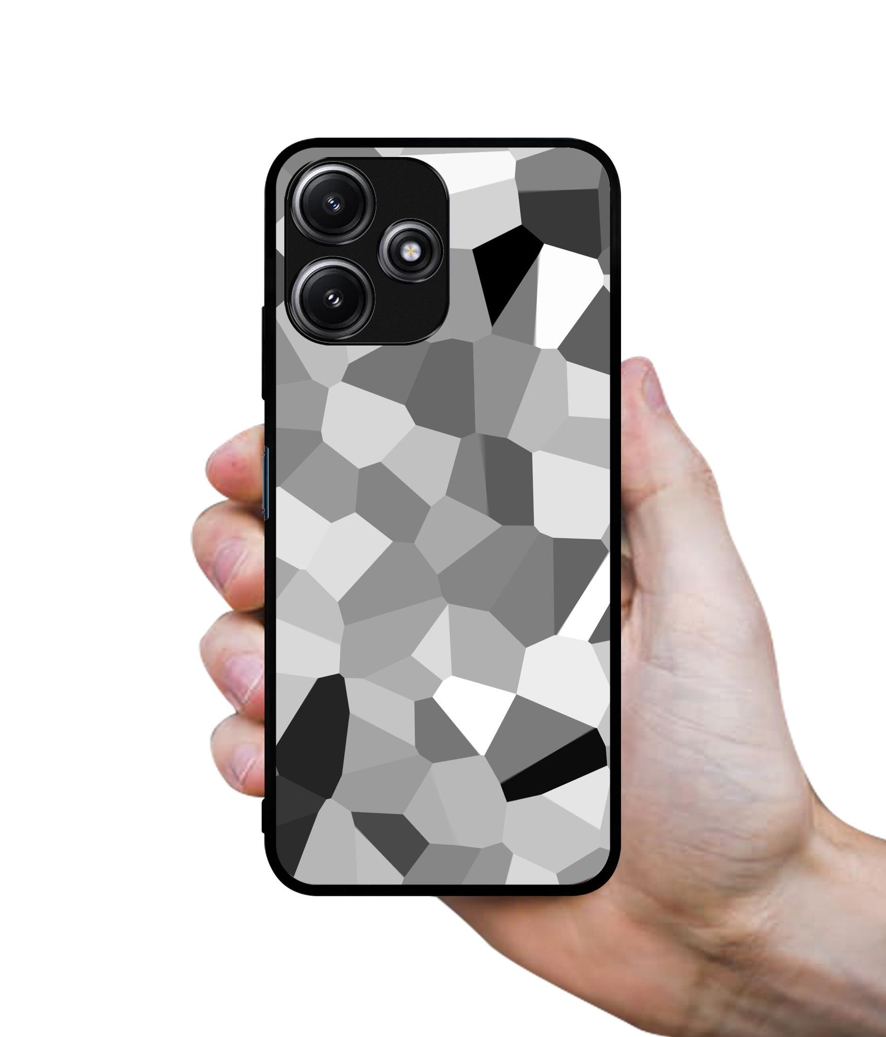 Black & White Mathematical Shape Designer 2D Printed Back Case Cover for Mi Redmi 12 5G