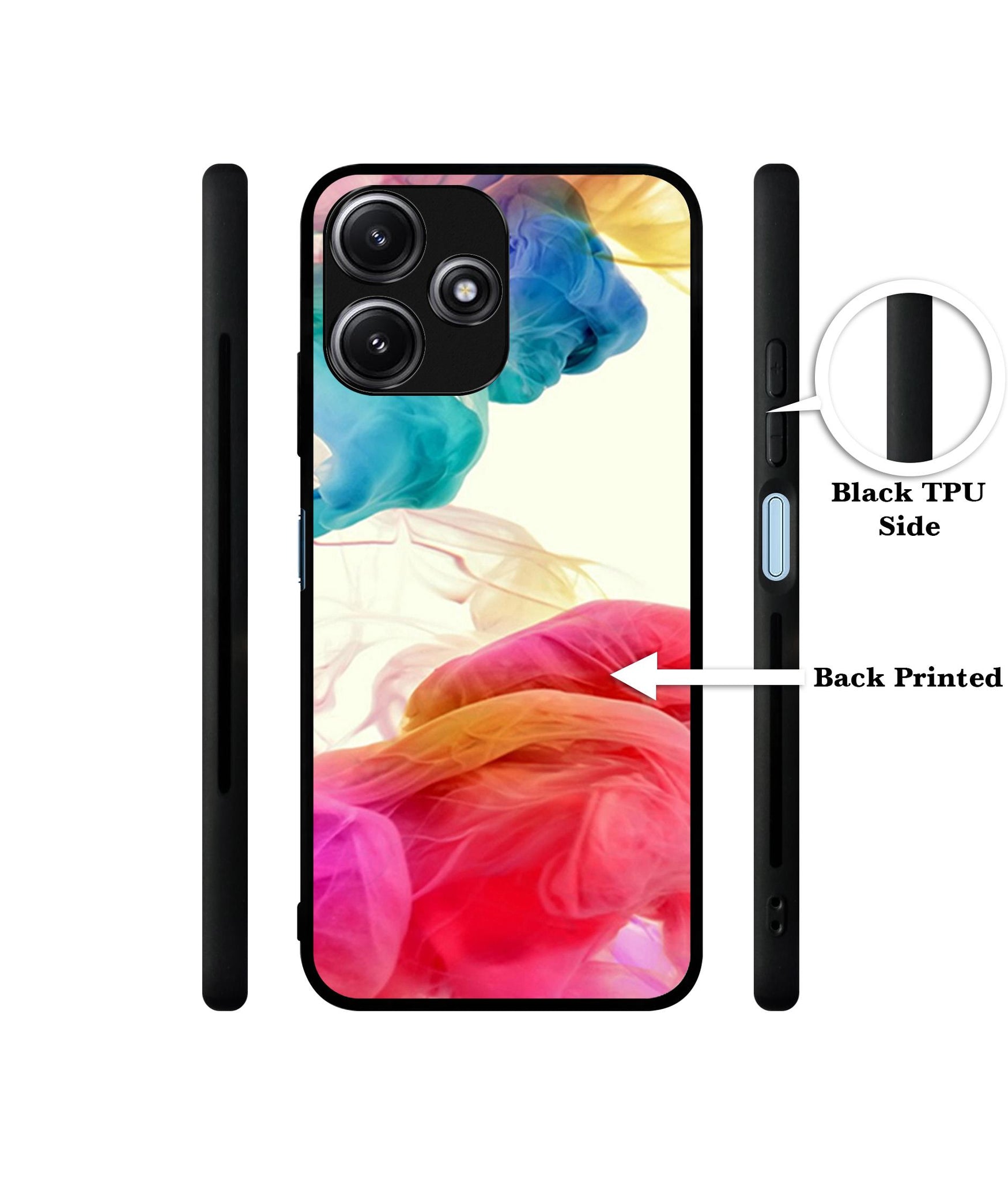 Colored Smoke Designer 2D Printed Back Case Cover for Mi Redmi 12 5G