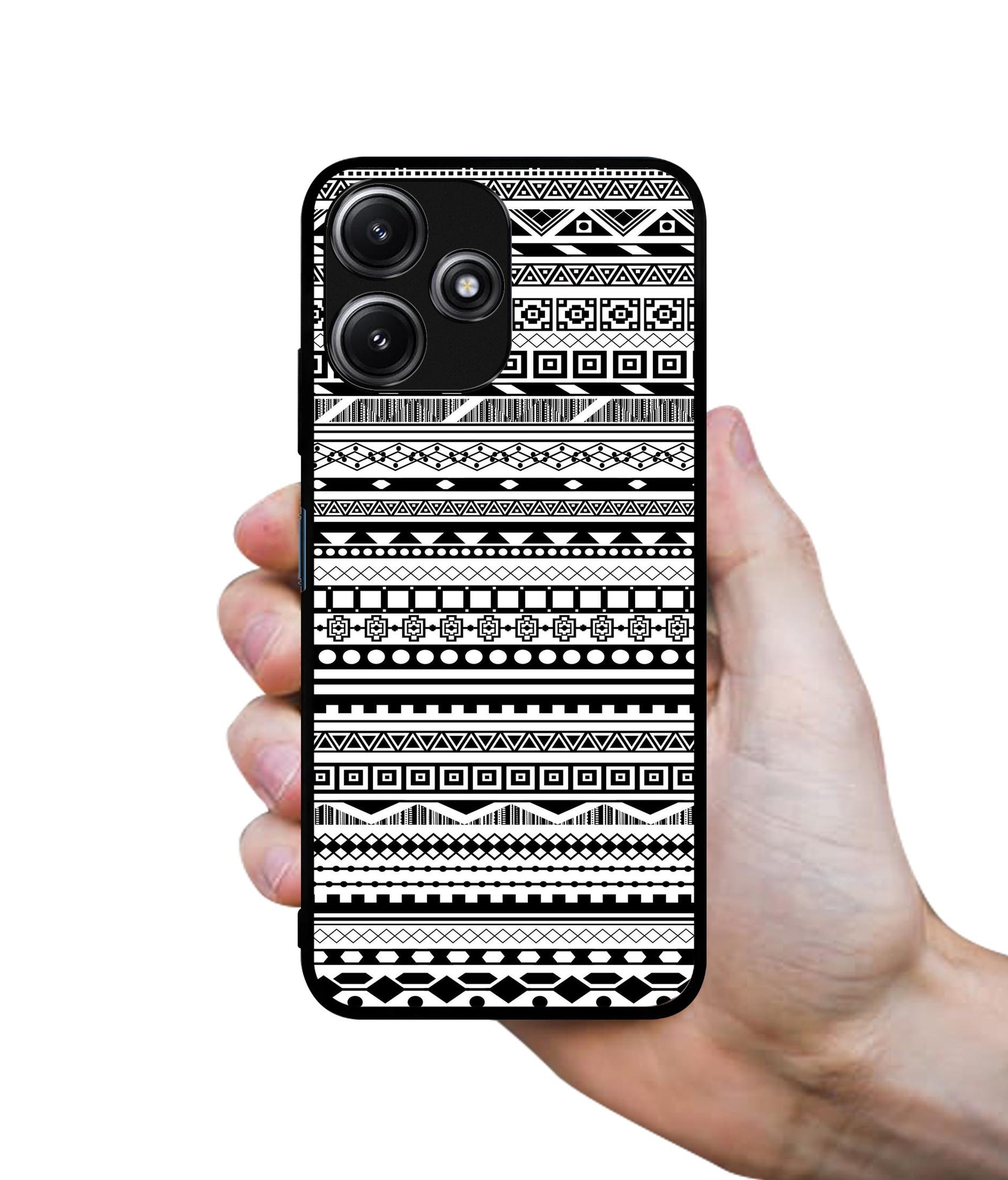 Black & White Patterns Designer 2D Printed Back Case Cover for Mi Redmi 12 5G