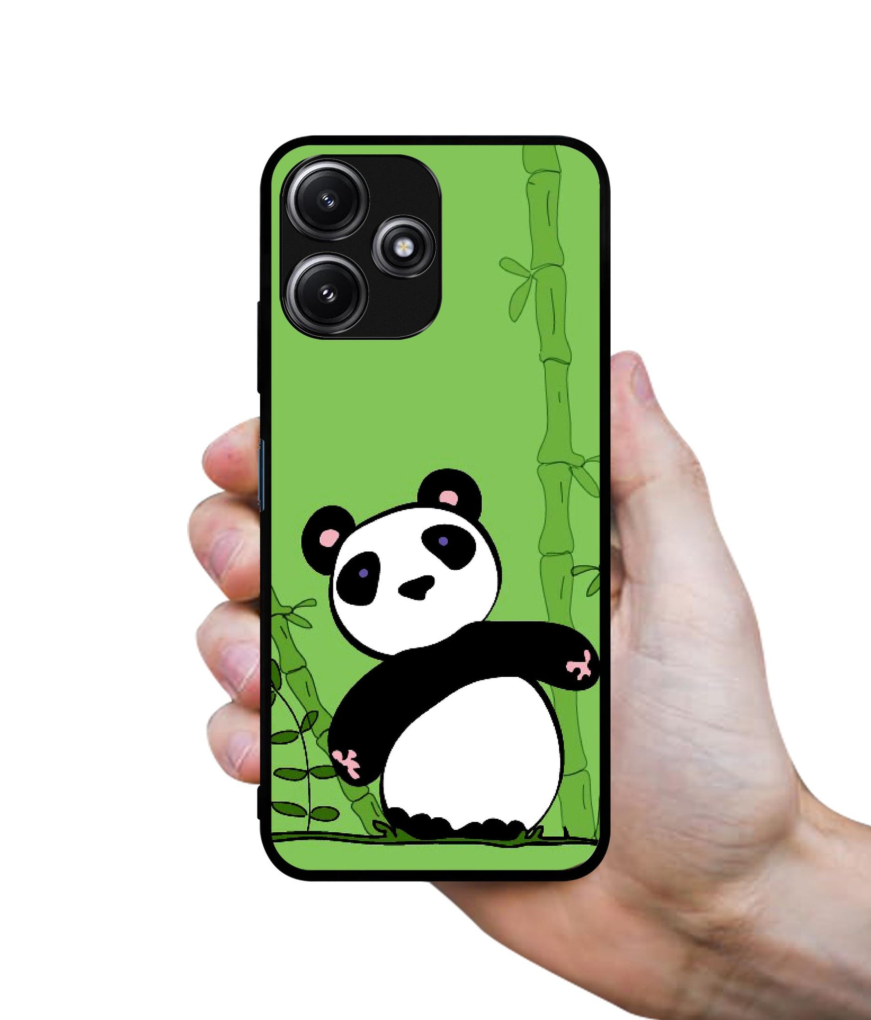 Panda with Bamboo Designer 2D Printed Back Case Cover for Mi Redmi 12 5G