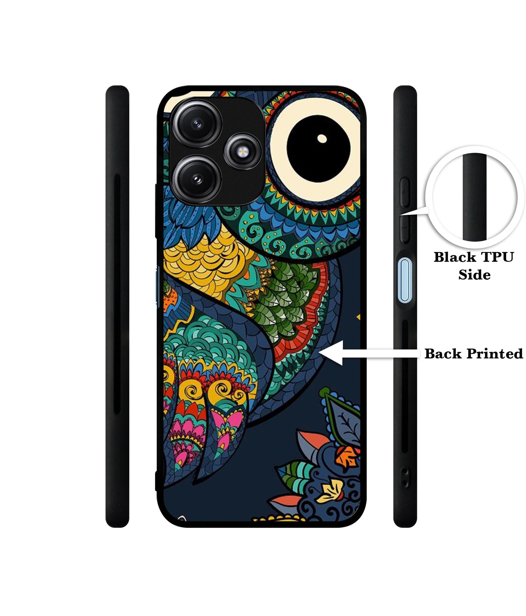 Owl Illustration Designer 2D Printed Back Case Cover for Mi Redmi 12 5G