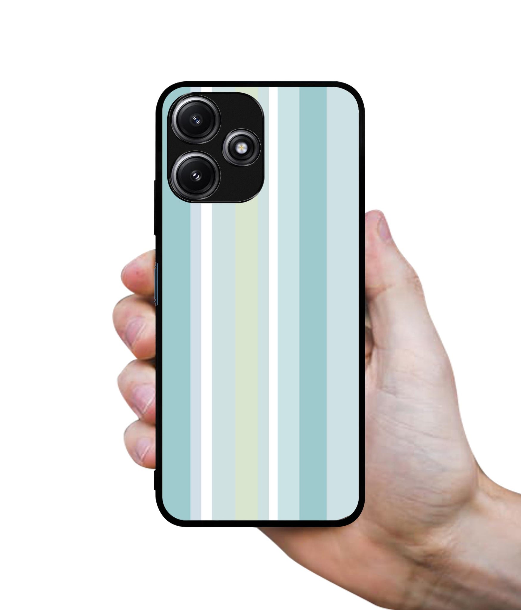 Light Green Stripes Designer 2D Printed Back Case Cover for Mi Redmi 12 5G