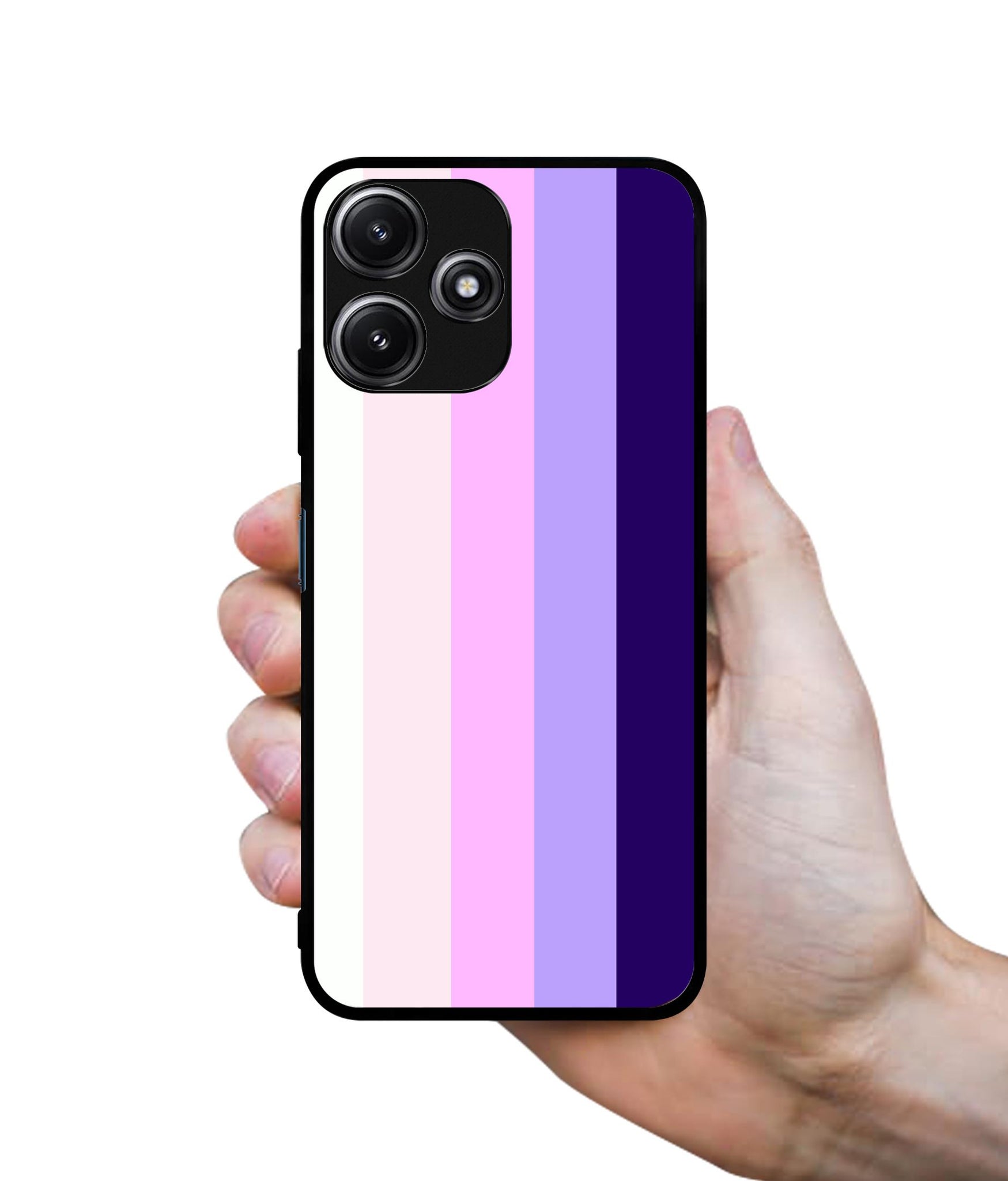 Pink and Purple Lines Designer 2D Printed Back Case Cover for Mi Redmi 12 5G