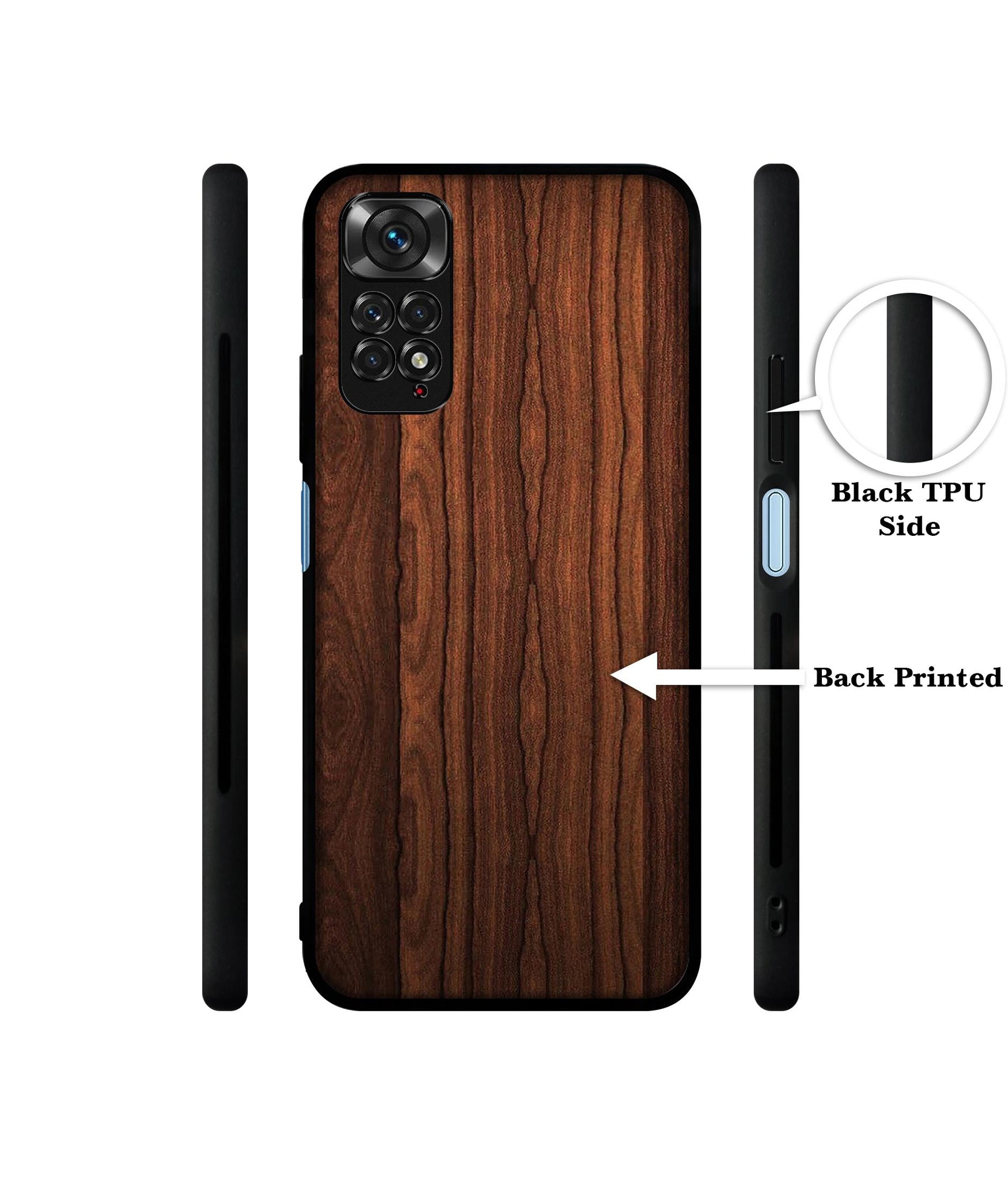 Brown Wooden Texture Designer 2D Printed Back Case Cover for Mi Redmi Note 11 4G / Note 11S 4G / Poco M4 Pro 4G